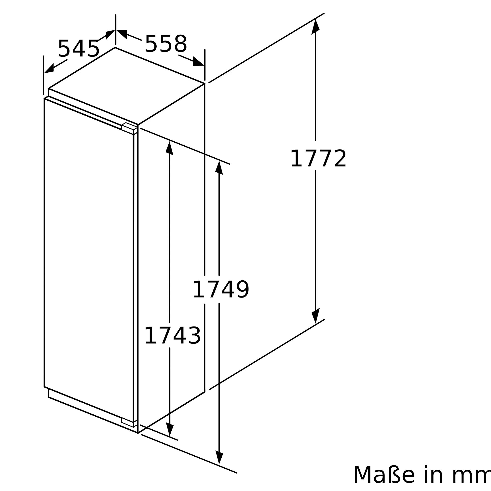 NEFF Einbaukühlschrank »KI8813FE0«, KI8813FE0, 177,2 XXL cm 3 cm mit Jahren 56 Garantie hoch, breit
