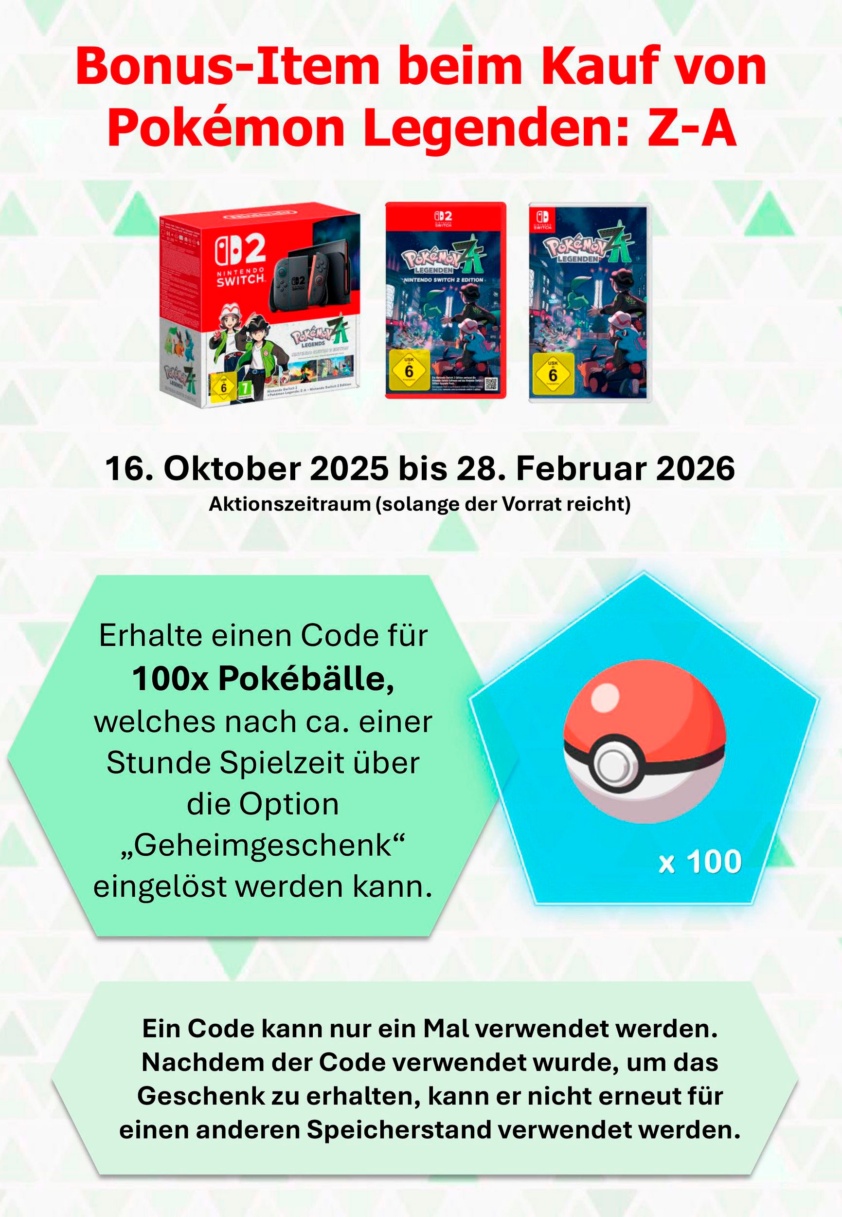 Nintendo Switch Konsolen-Set »Switch + Pokemon-Legenden: Z-A« 32 GB Switch r/b neon + Pokemon-Legenden: Z-A