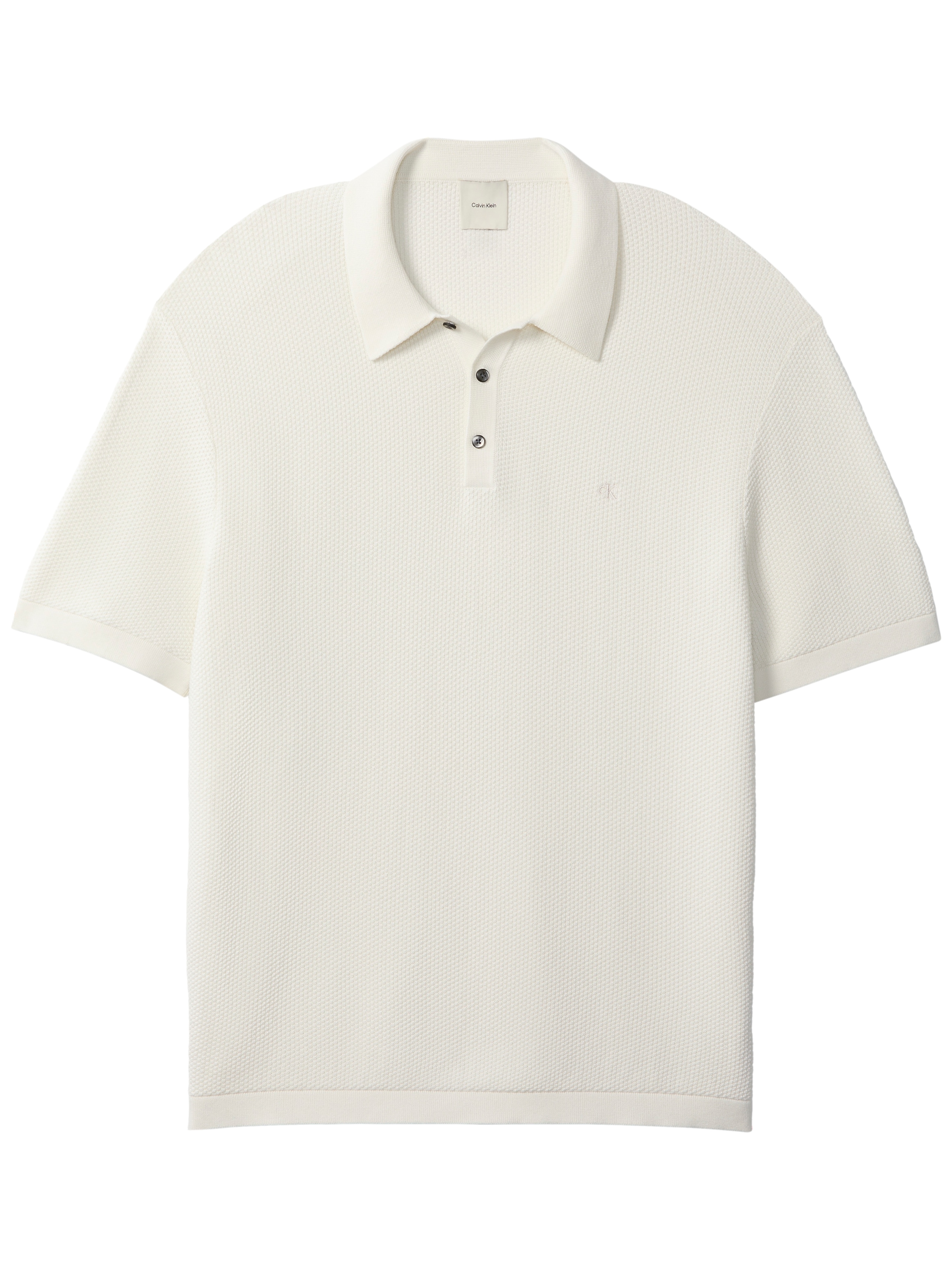 Calvin Klein Kurzarmpullover Strukturstrick, reine Baumwolle, Regular Fit
