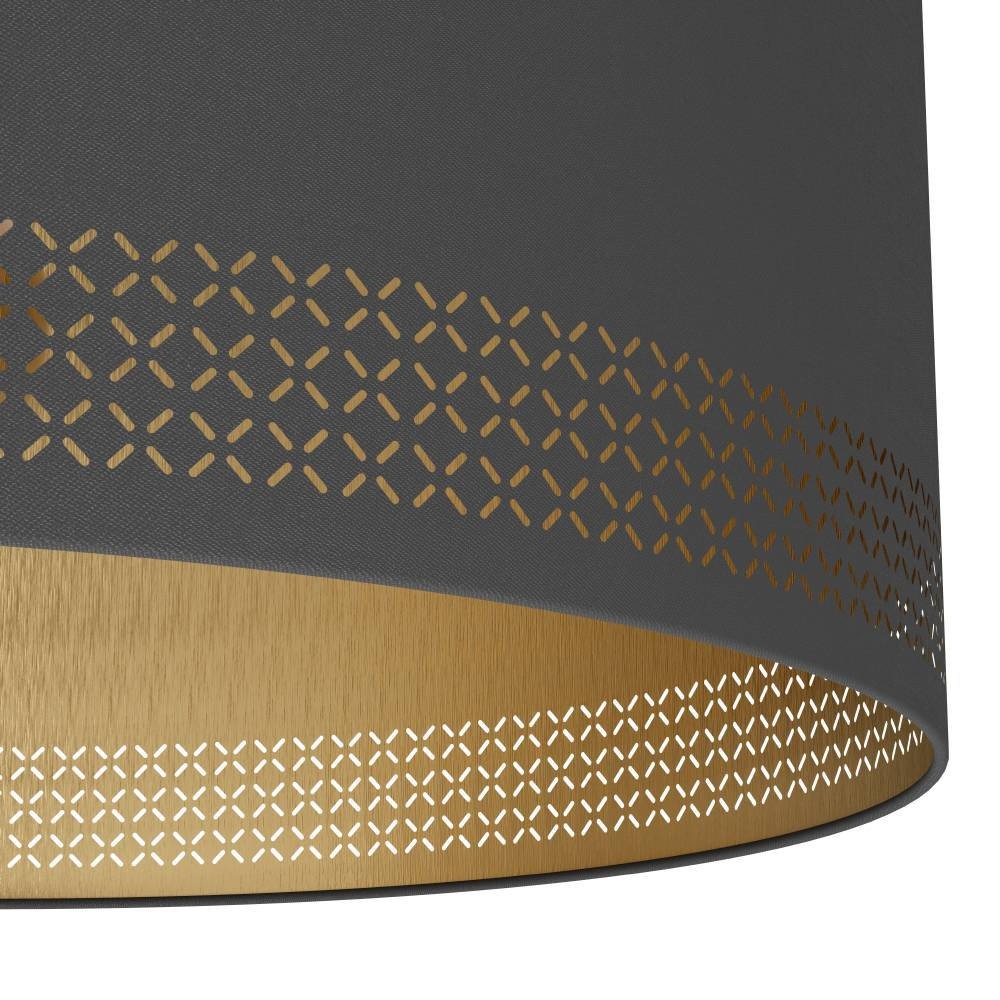 EGLO Hängeleuchte »ESTEPERRA Hängelampe, schwarz-gold, Textil, exkl. Leuchtmittel Retro«, 1 flammig, Leuchtmittel E27 | ohne Leuchtmittel, Pendelleuchte, Esstischlampe, Wohnzimmerlampe, Vintage, 110x38cm