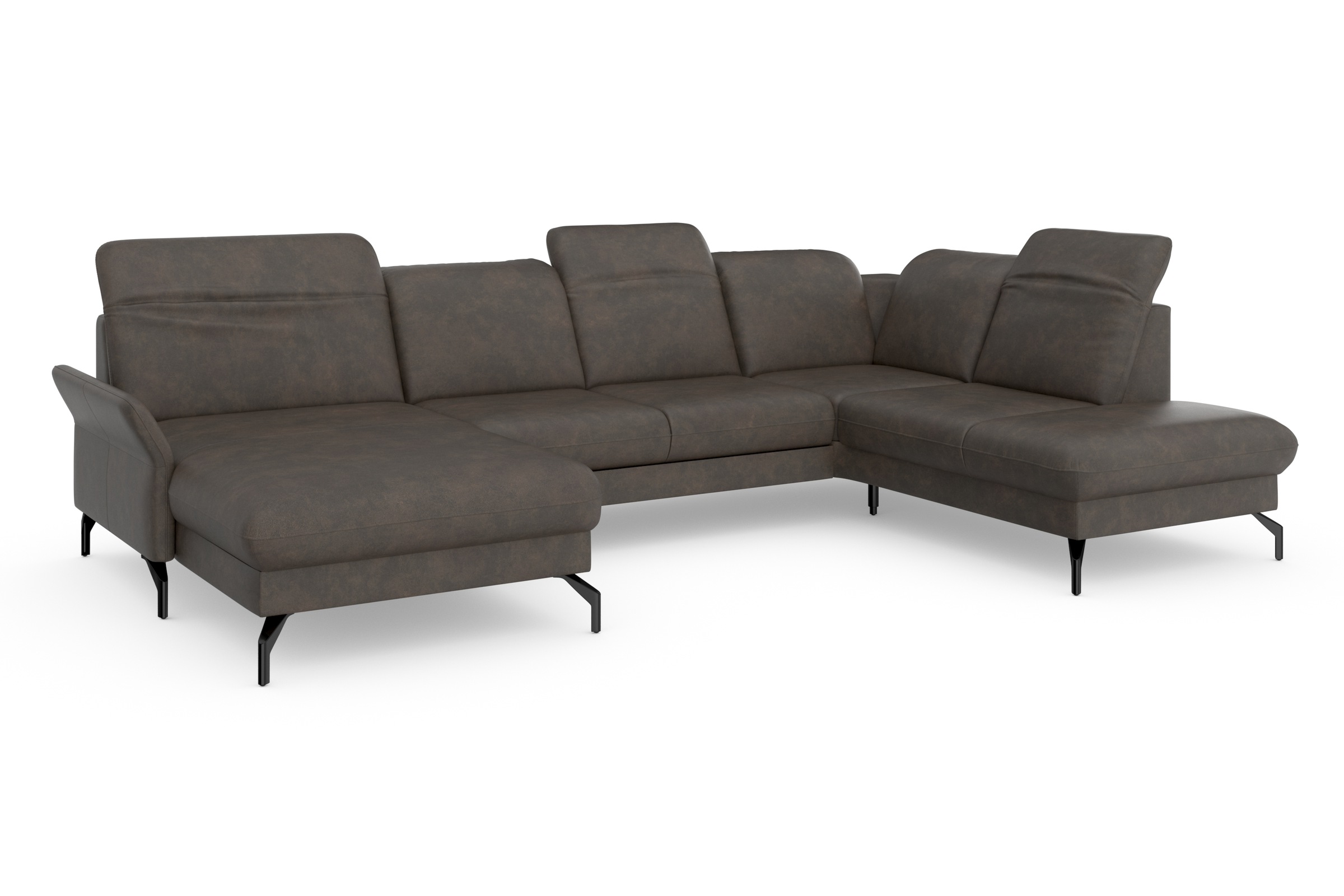 sit&more Wohnlandschaft »Fashion U-Form«, wahlweise mit Kopfteilverstellung, Vorziehsitz, motorisch, Metallfüße