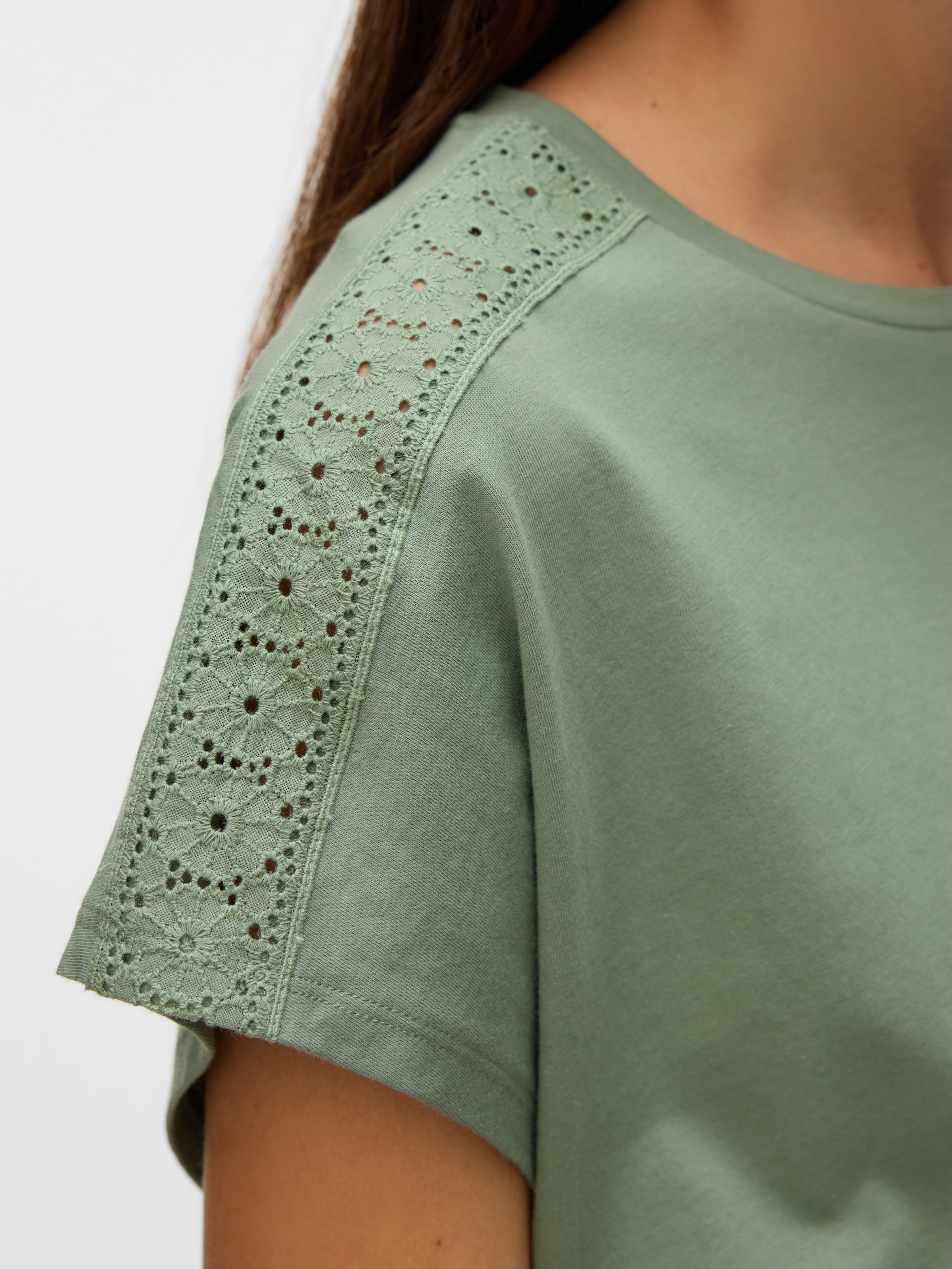 Vero Moda Kurzarmshirt »VMEMMY SS LACE TAPE TOP JRS GA NOOS«