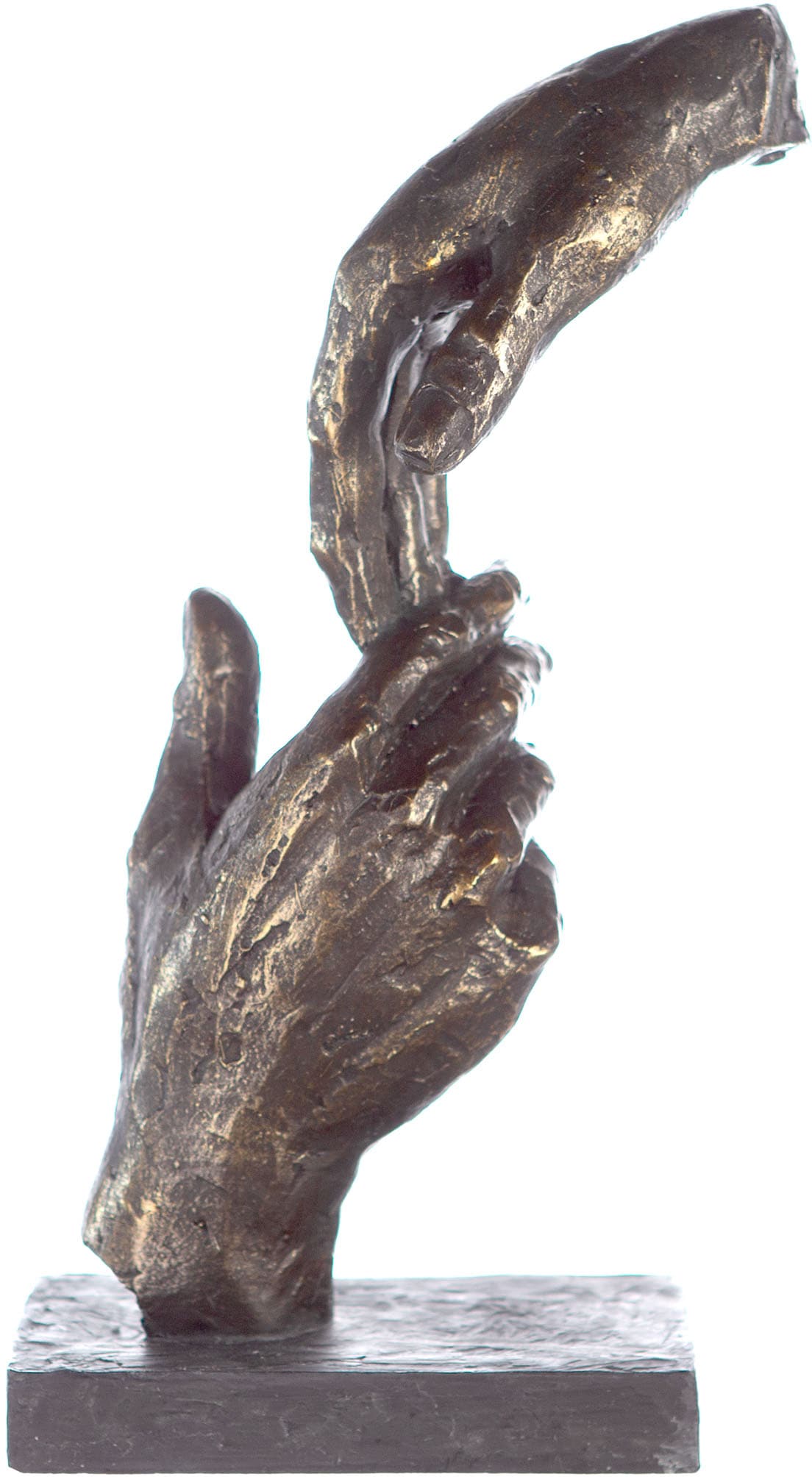 Casablanca by Gilde Dekofigur »Skulptur Two Hands, bronzefarben/grau«,  Dekoobjekt, Höhe 29 cm, Hände, mit Spruchanhänger, Wohnzimmer bequem  bestellen