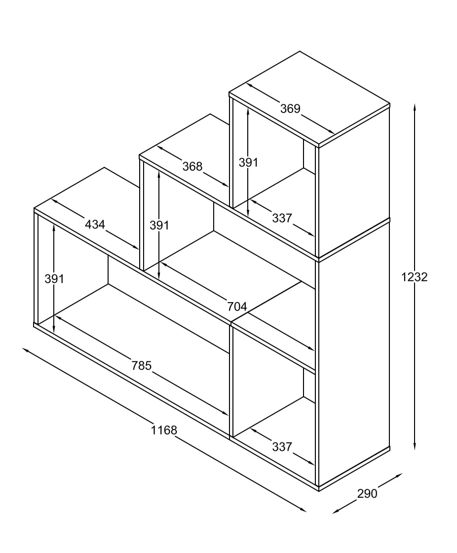 VCM Standregal »Holz Regal Raumteiler Standregal Bücher Dubila M« 1 Stk. tlg.