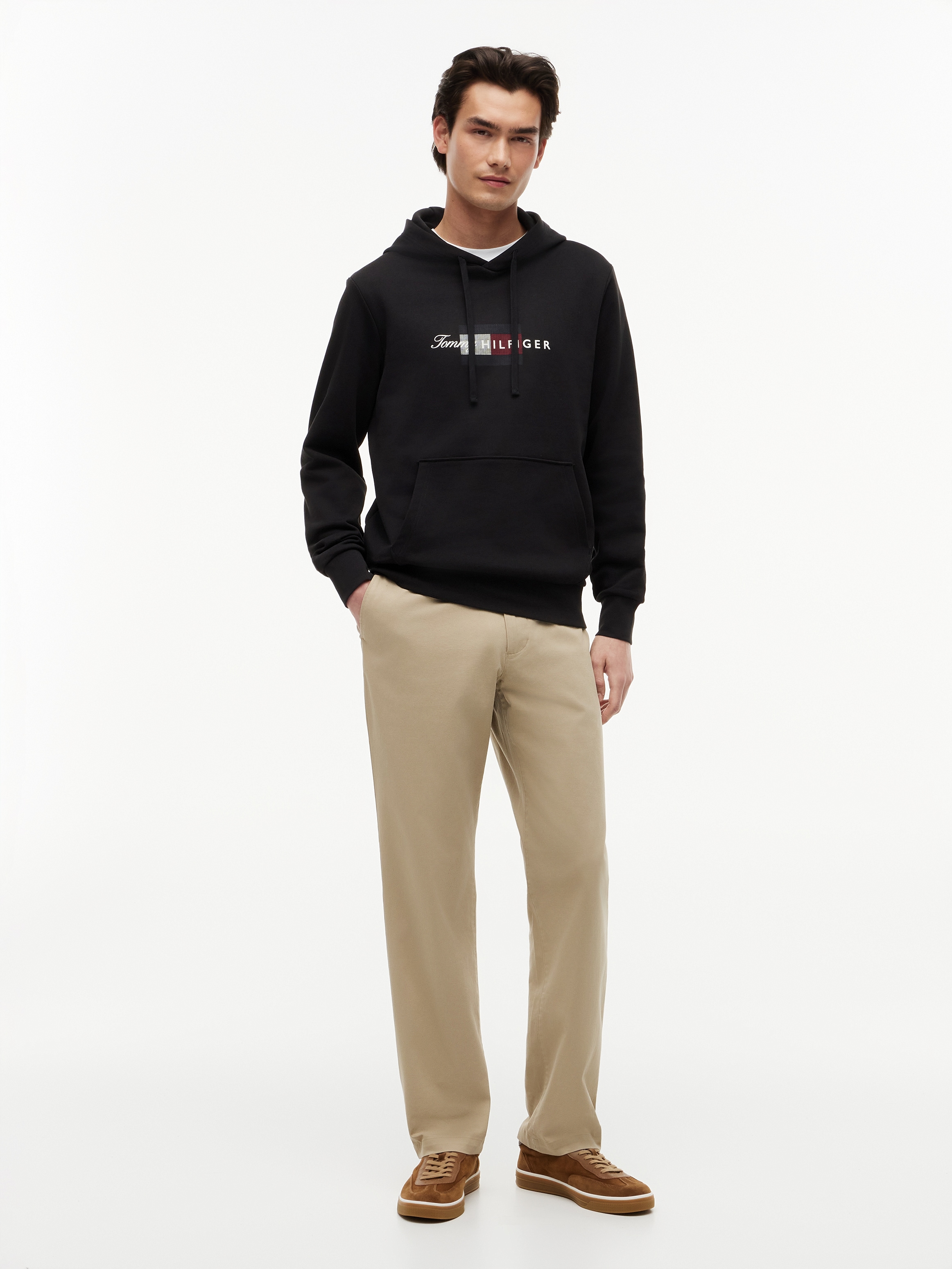 Tommy Hilfiger Hoodie »SCRIPT FLAG HOODIE«, mit Flag-Grafik und Tunnelzug
