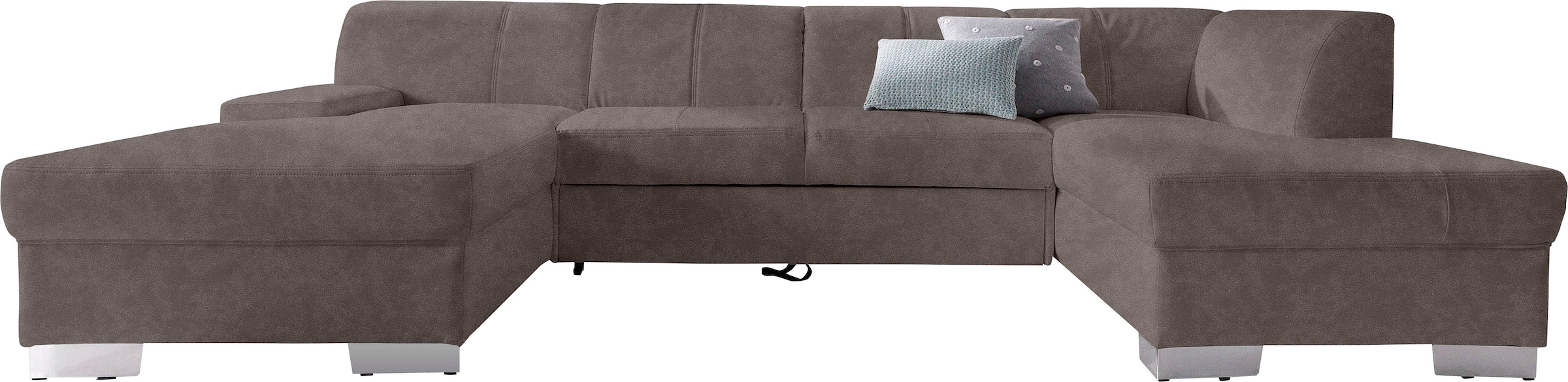 DOMO collection Wohnlandschaft »Star, zeitlose Formensprache, elegante Optik, viel Platz, U-Form«, fester Sitzkomfort, wahlweise mit Bettfunktion