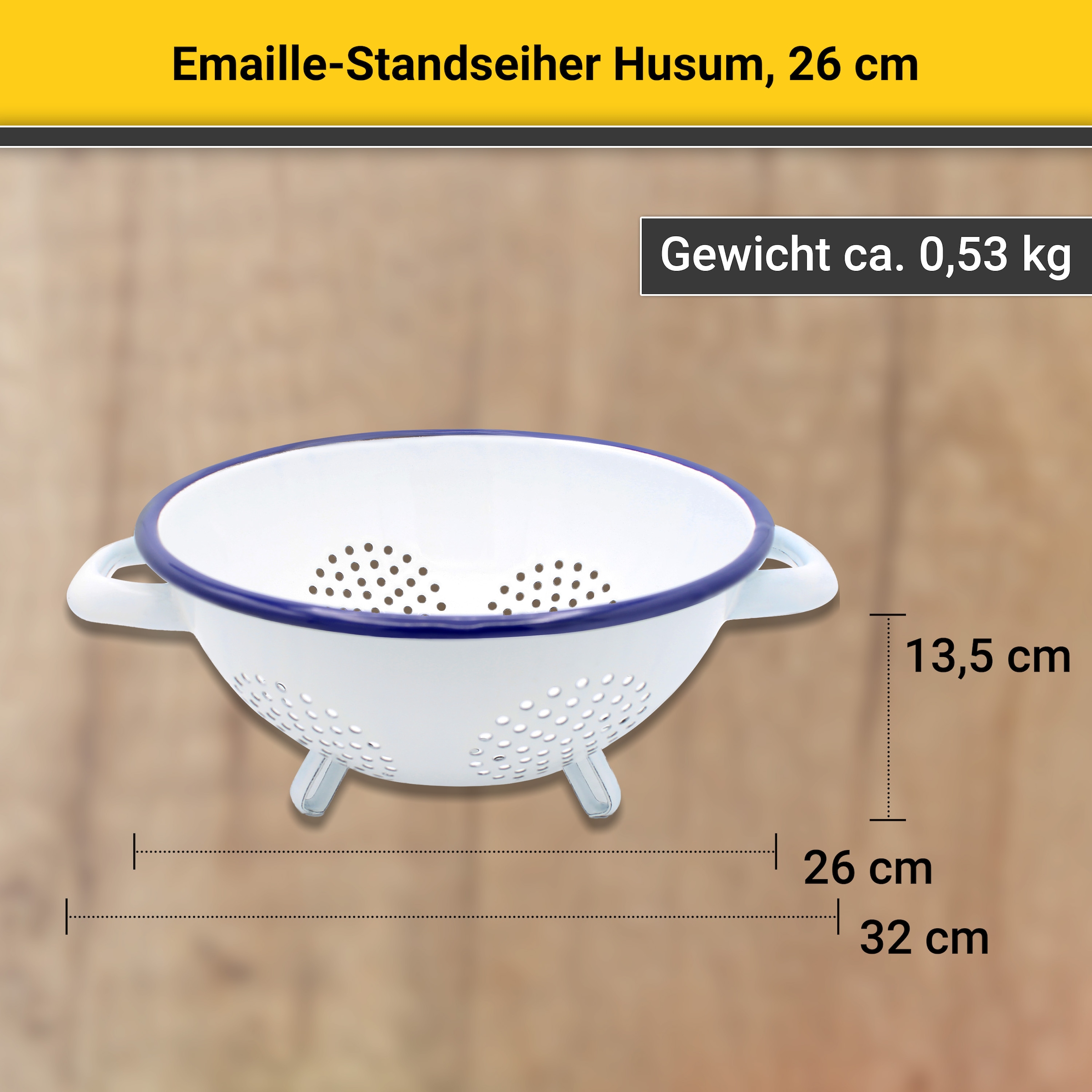 Krüger Küchensieb »Husum« Emaille, Ø 26 cm