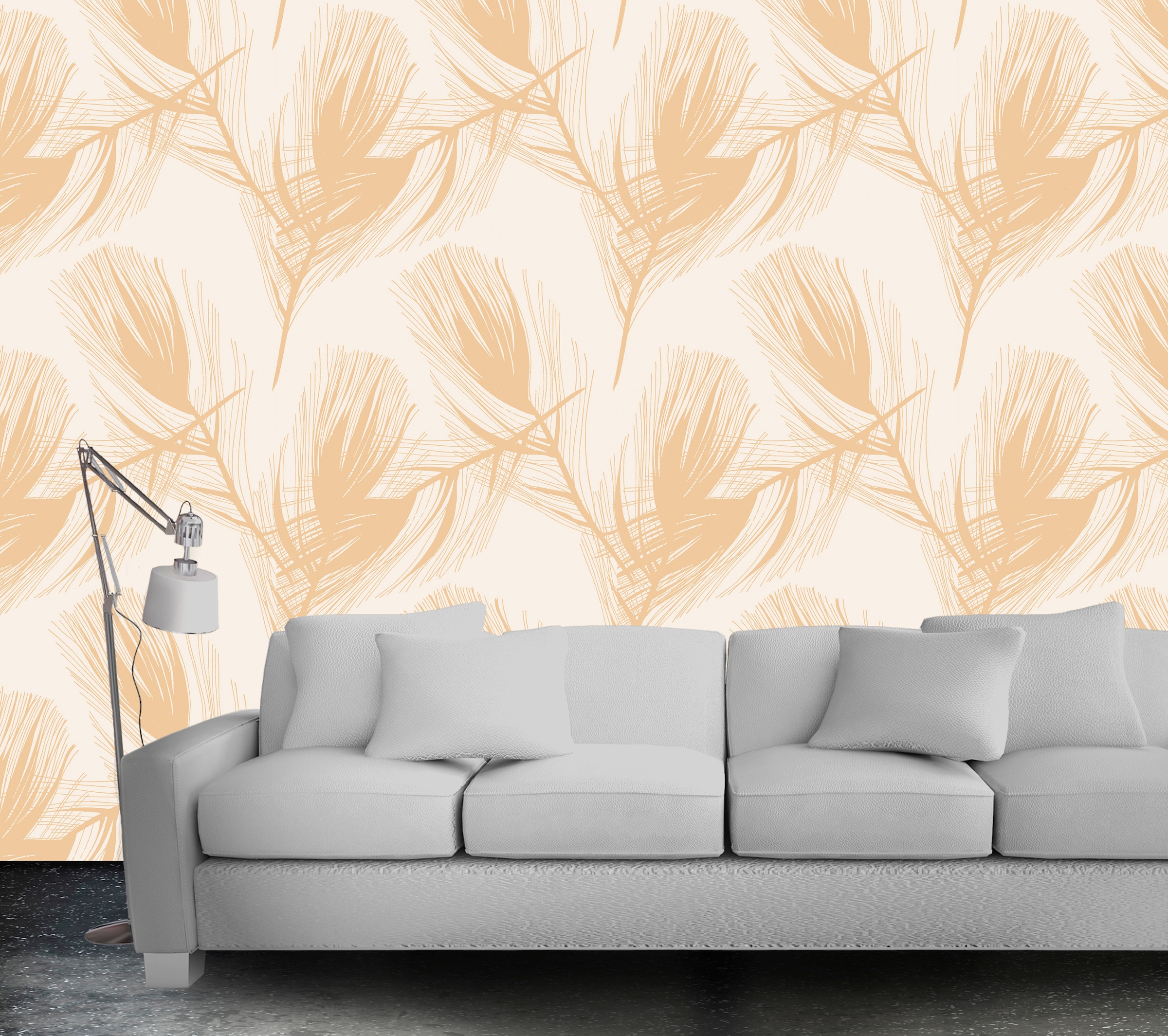 queence Vinyltapete »Ethi«, bedruckt-Motiv-botanisch-floral-gemustert-natürlich, 90x250cm, selbstklebend, kinderleichte Anbringung, Sticker