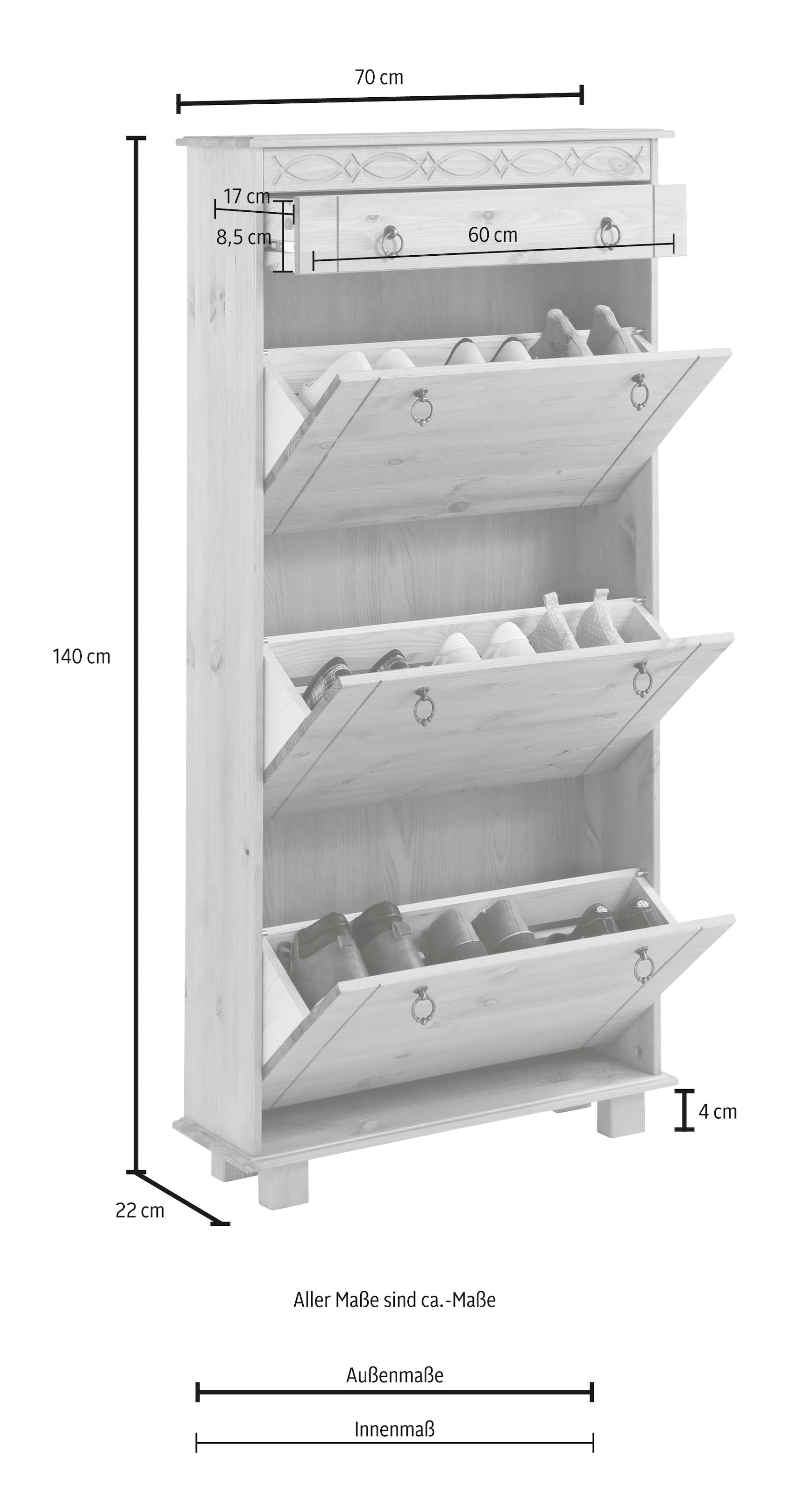 Home affaire Schuhschrank »Indra«, 70 cm breit