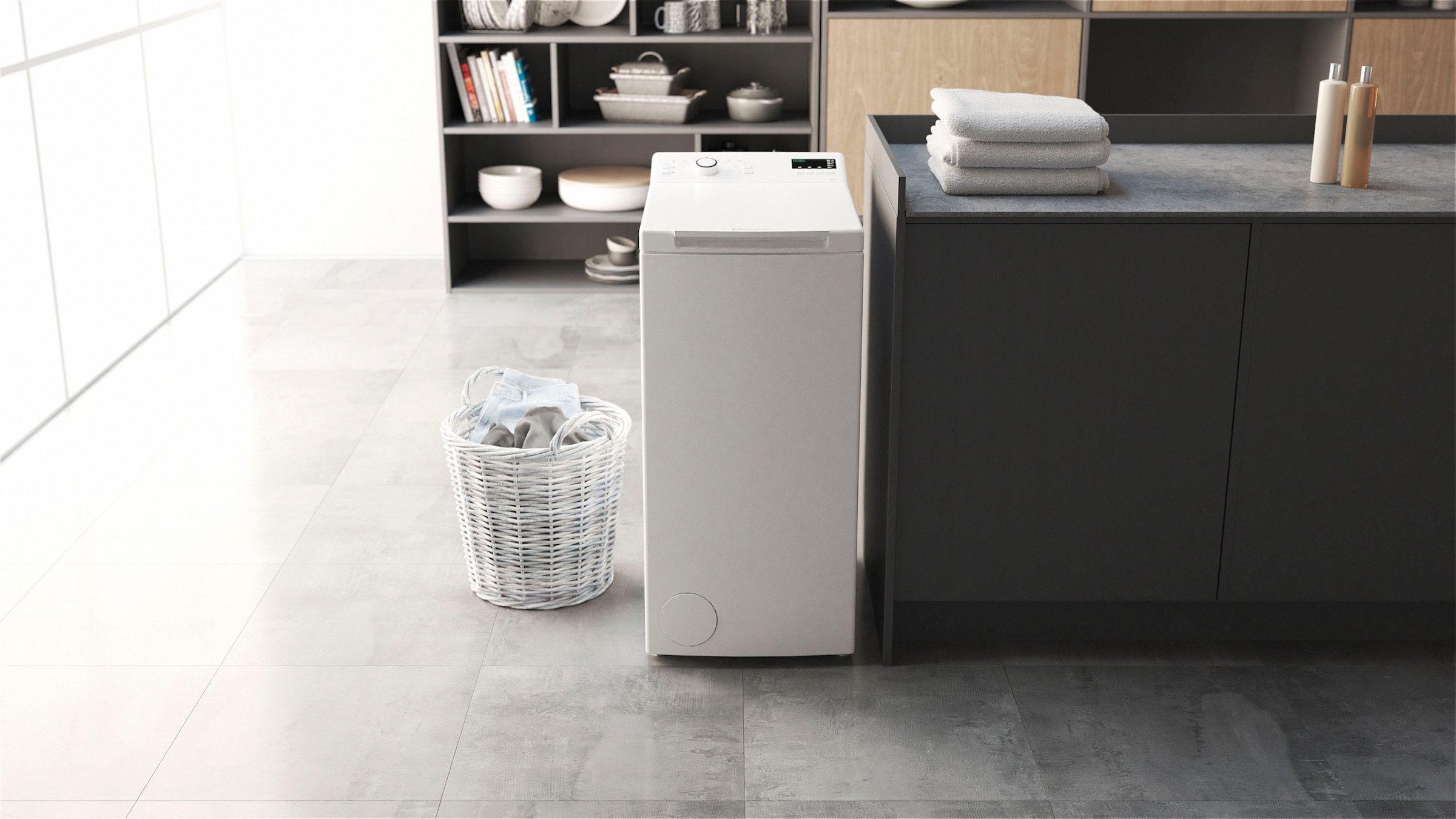 BAUKNECHT Waschmaschine Toplader »WAT Smart Eco 12C«, 6 kg, 1200 U/min, Kurz 30 min., Intensivspülen, Wolleprogramm, Startzeitvorwahl