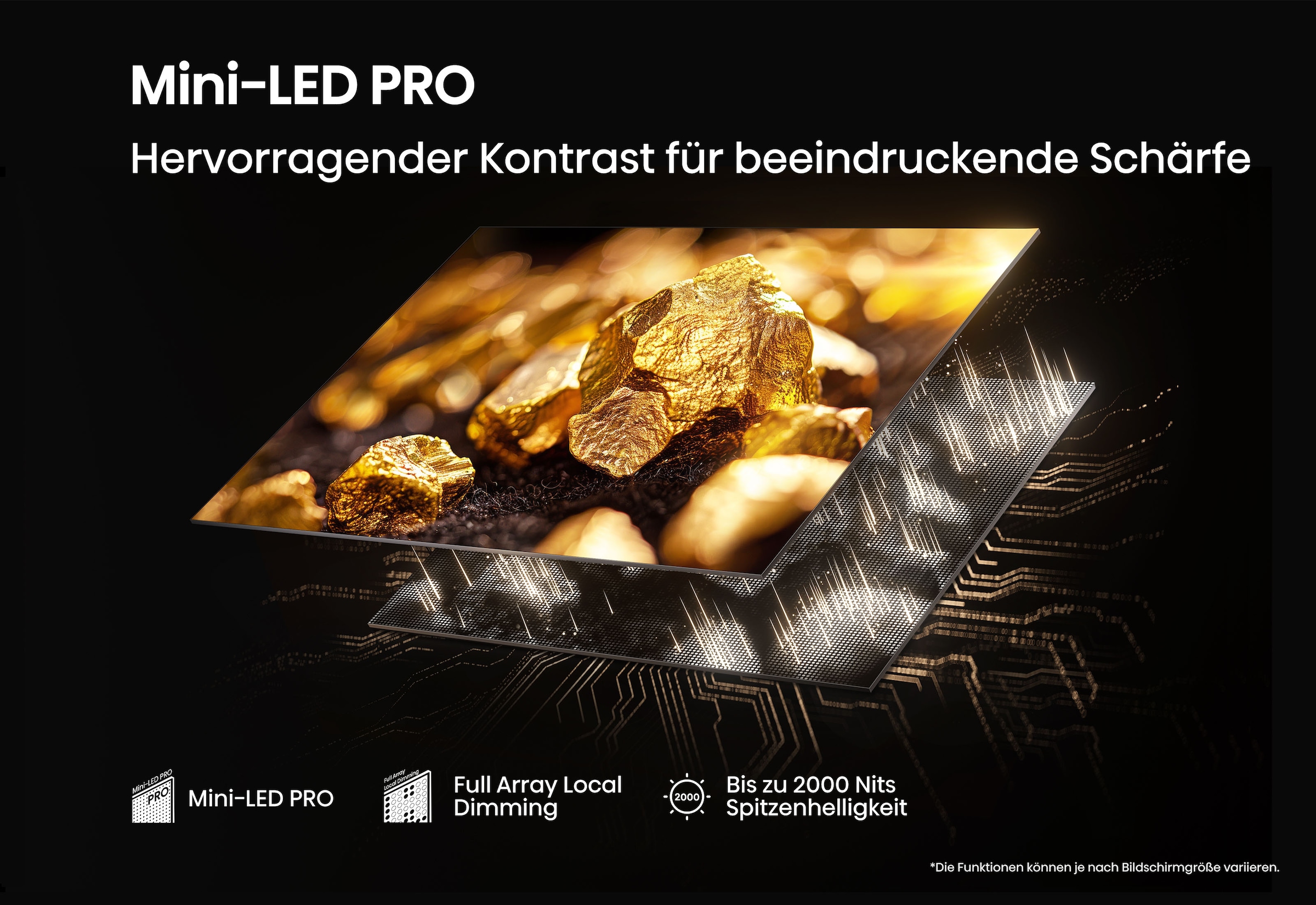Hisense QLED Mini LED-Fernseher »85U7Q PRO« 215 cm/85 ″ Smart-TV 4K UHD MiniLED Smart TV