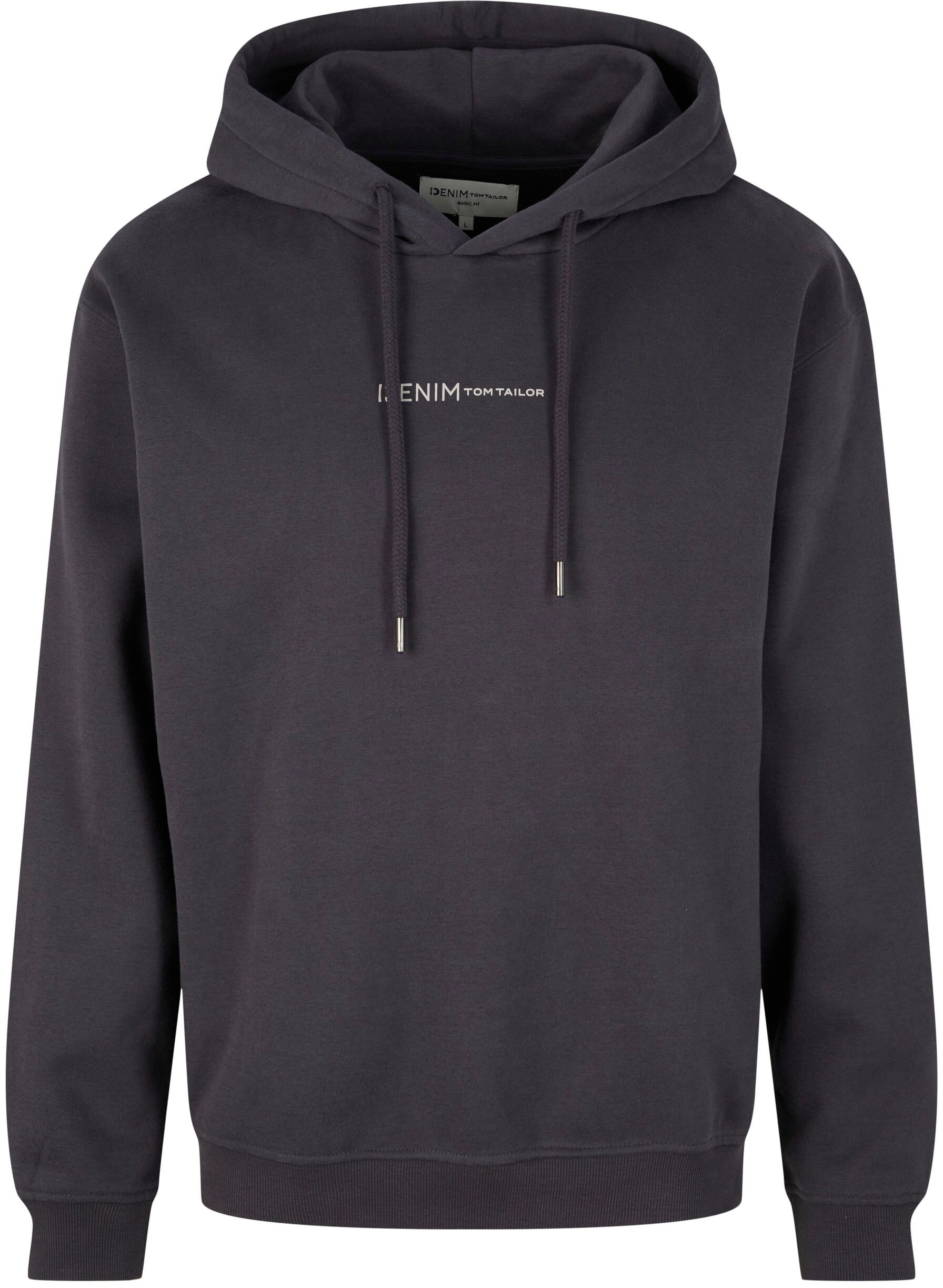 TOM TAILOR Denim Sweatshirt, mit Kapuze und Logo-Print
