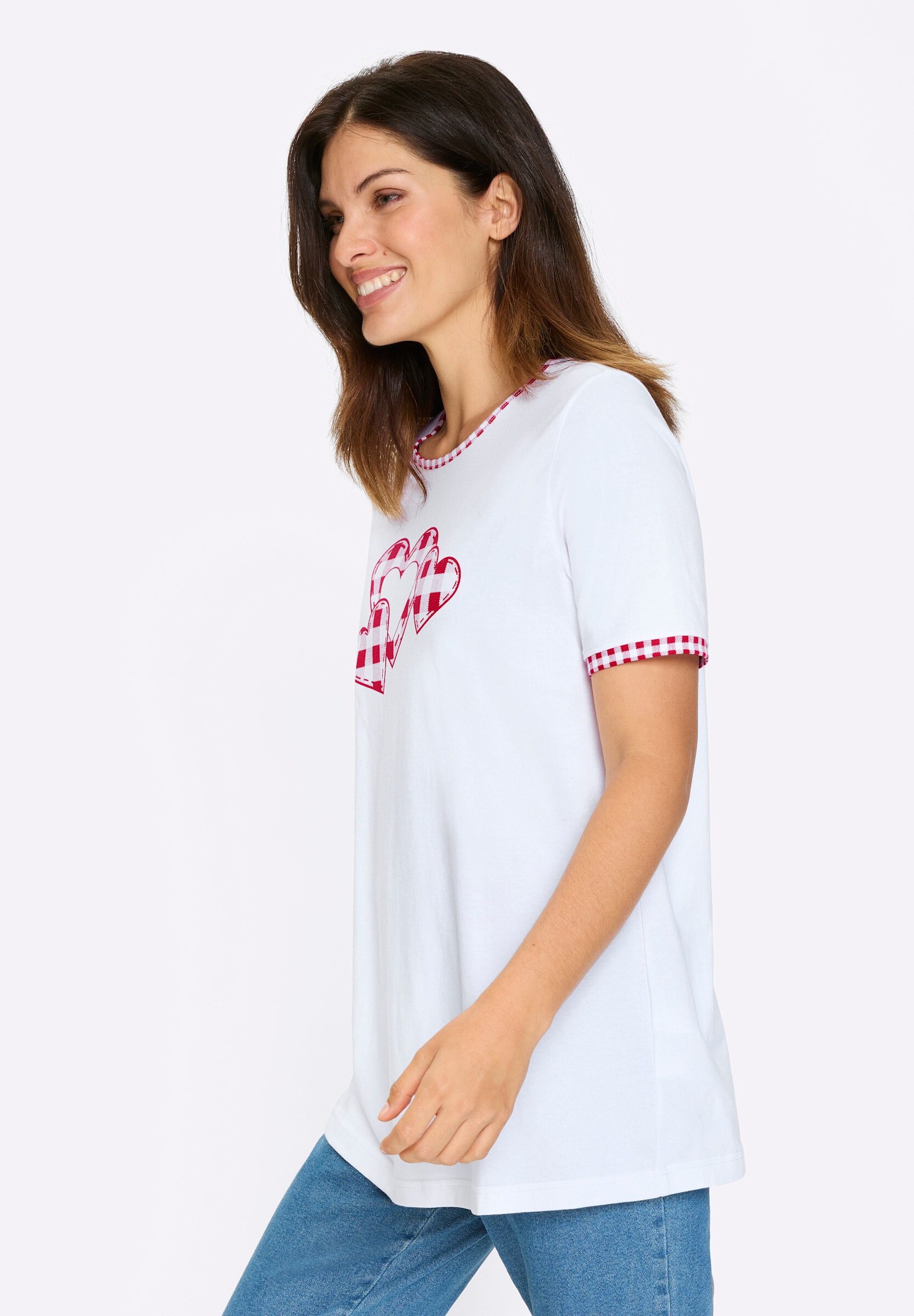 Sieh an! Longshirt »Longshirt Longshirt mit Herzchen-Motiv«