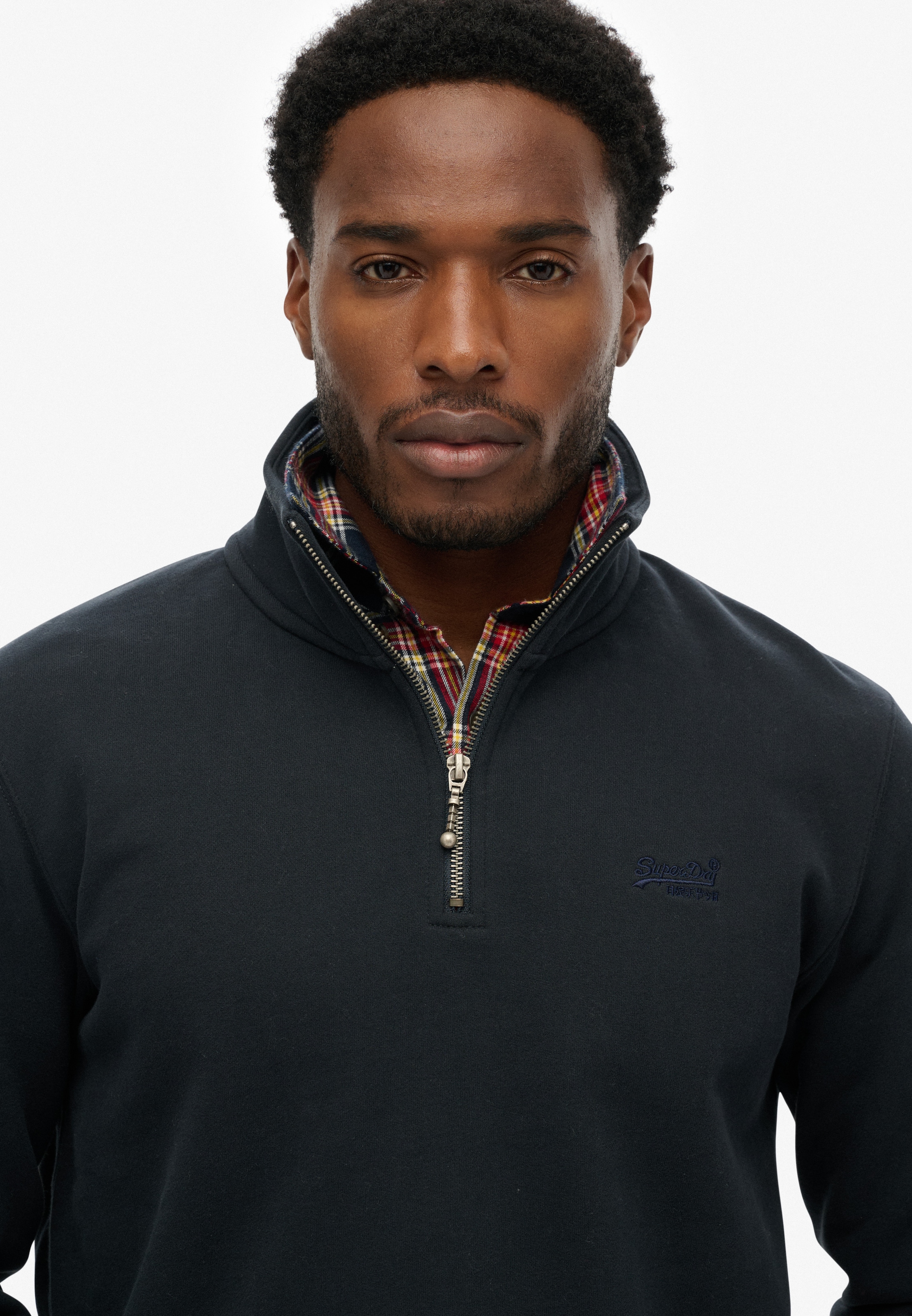 Superdry Sweatshirt »ESSENTIAL LOGO HENLEY«, aus Baumwolle und Polyester, Loose Fit, angeraute Sweatware
