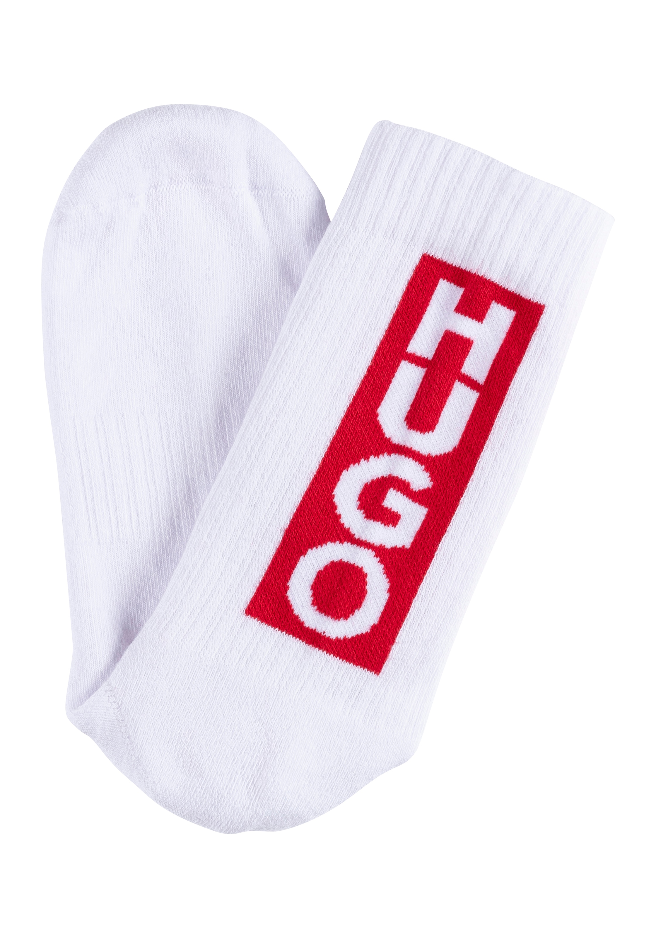 HUGO Underwear Freizeitsocken »3P QS BACK LABEL CC«, (Packung, 3 Paar, 3er Pack), mit kontrastfarbenen Logoschriftzug
