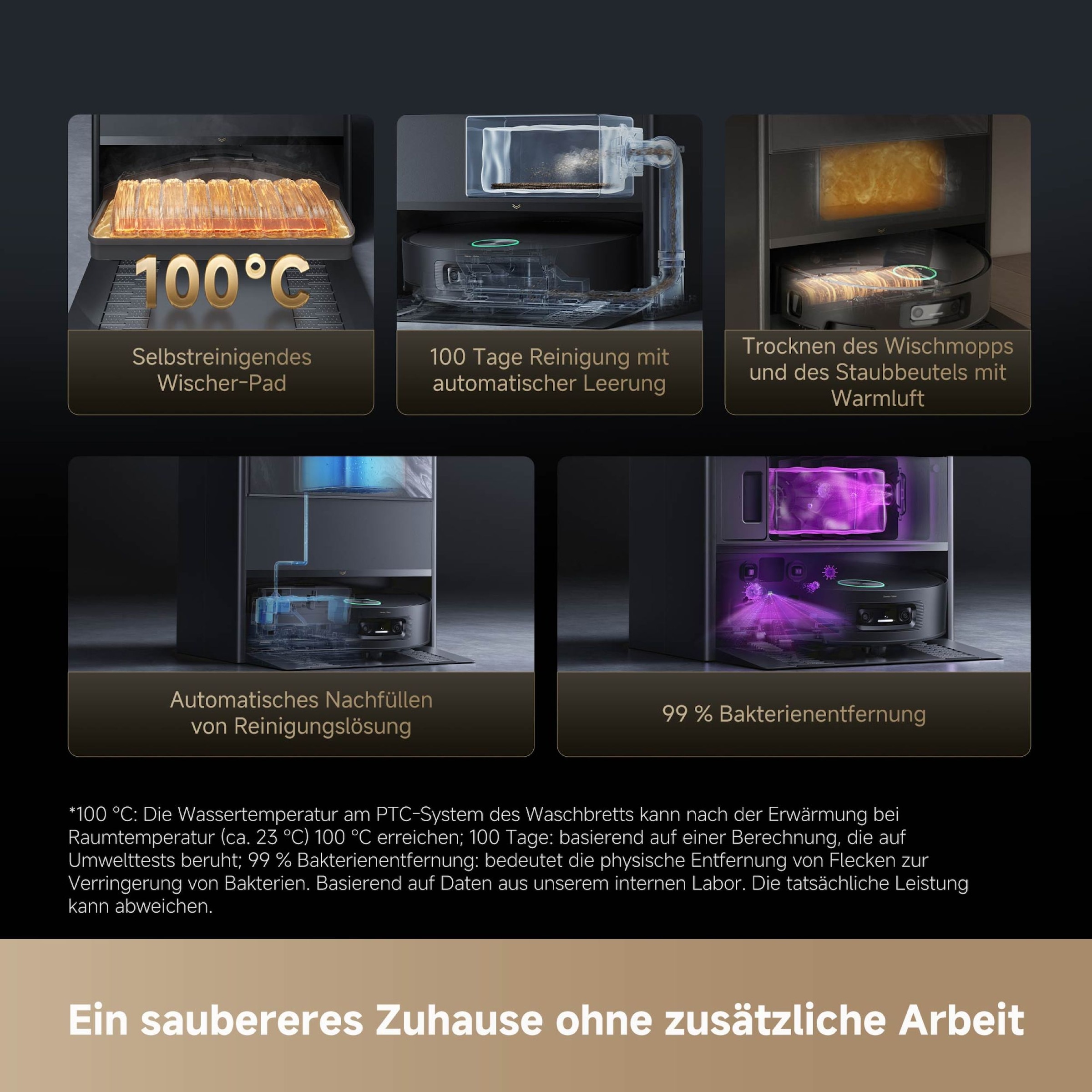 Dreame Nass-Trocken-Saugroboter »Aqua10 Ultra Track Complete« Warmwasser-Wischsystem, überwindet Hindernisse, 25.000 Pa Saugkraft