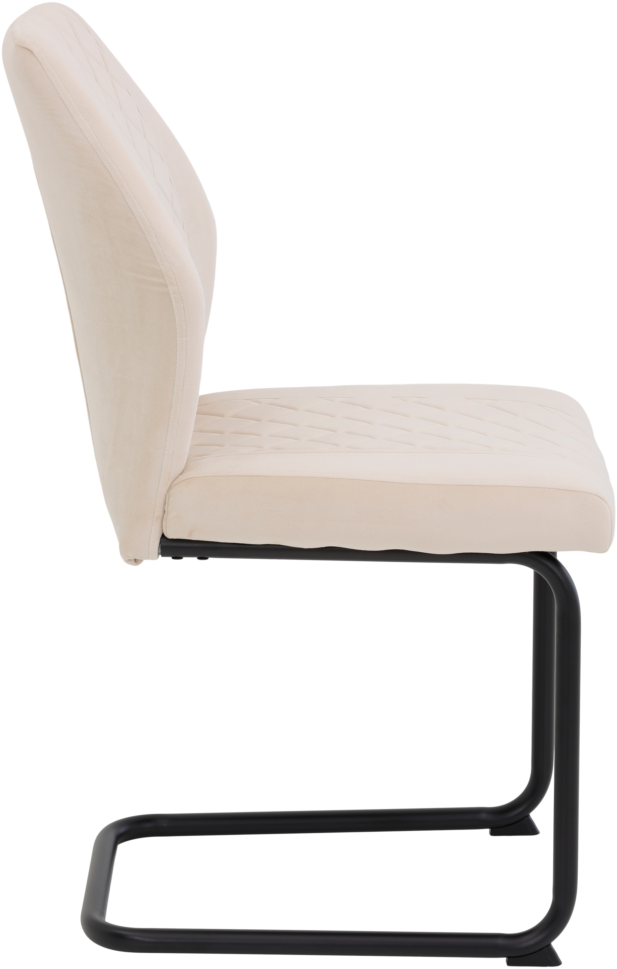HELA Freischwinger »Freischwinger DALLAS 140kg belastbar, mit Rautensteppung«, (Set), 2 St., Samtvelours VELVET, Esszimmerstuhl, Rücken und Sitz ergonomisch gepolstert