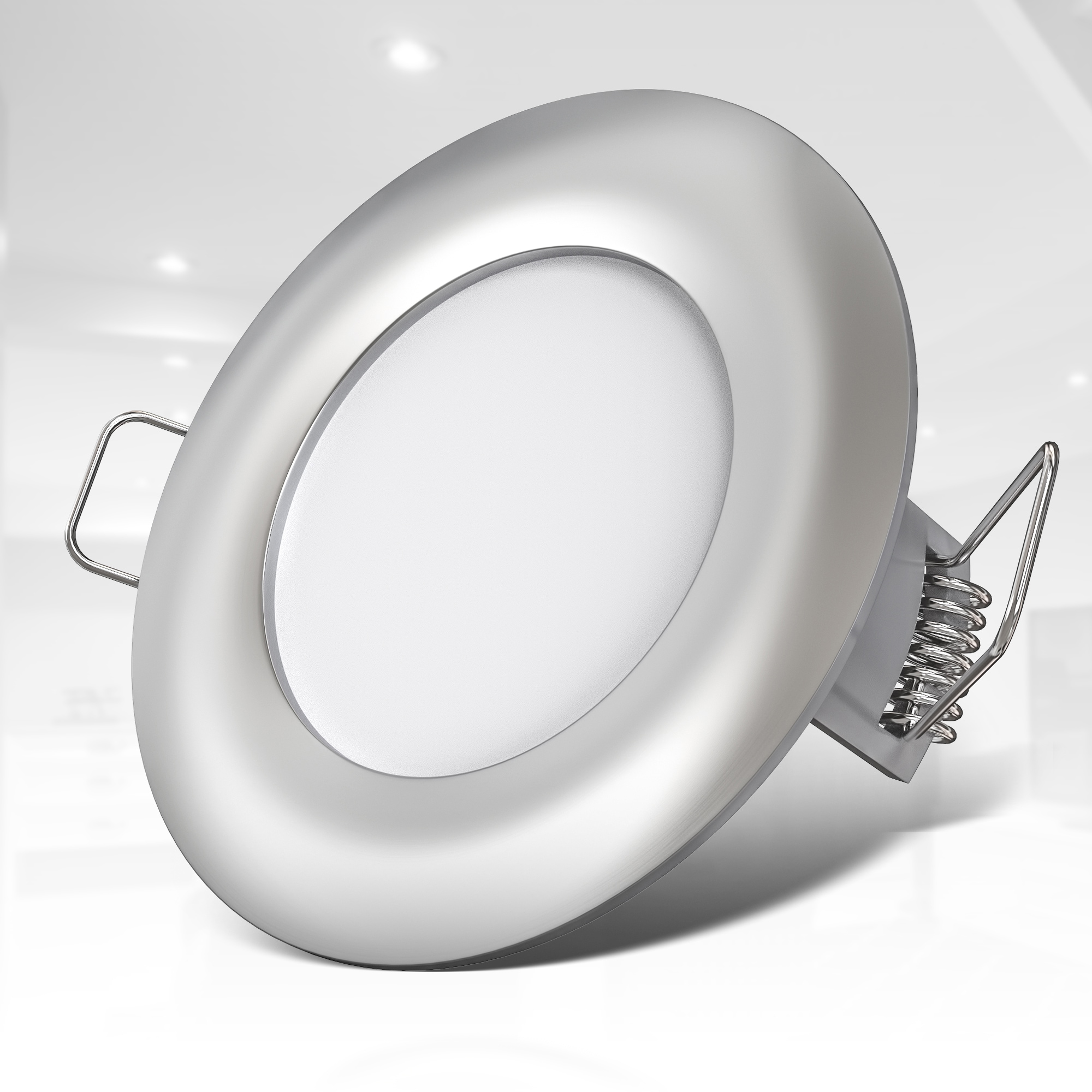 LED 460lm ultra-flach, flammig-flammig, Einbauleuchte, | IP44 matt-nickel, Garantie 5W online B.K.Licht Einbaustrahler, 5 mit XXL Jahren 4000K, 3 5x kaufen