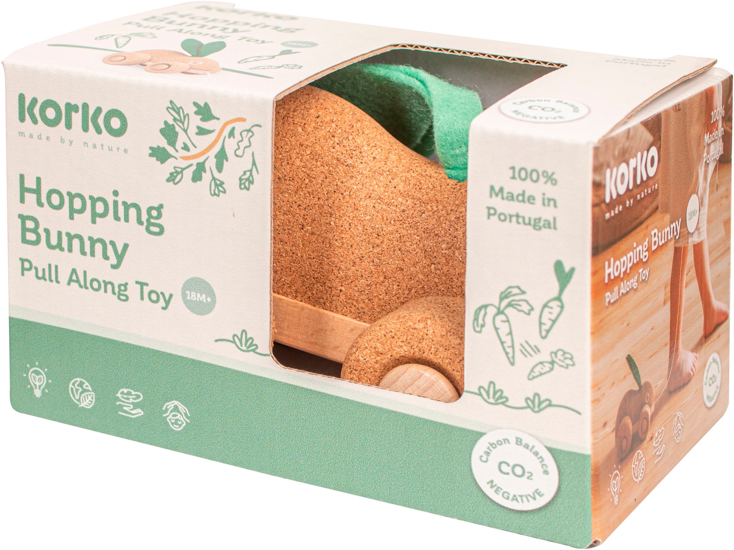 KORKO Nachziehtier »Hopping Bunny« Made in Europe