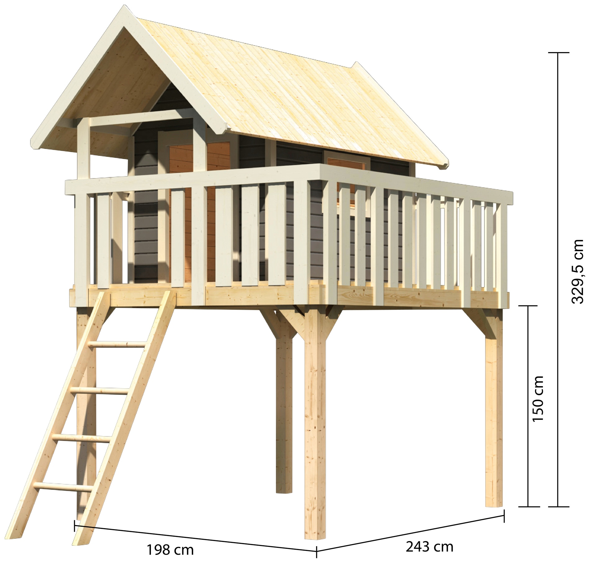 AKUBI Spielturm »Fidel« BxTxH:  198x243x330 cm