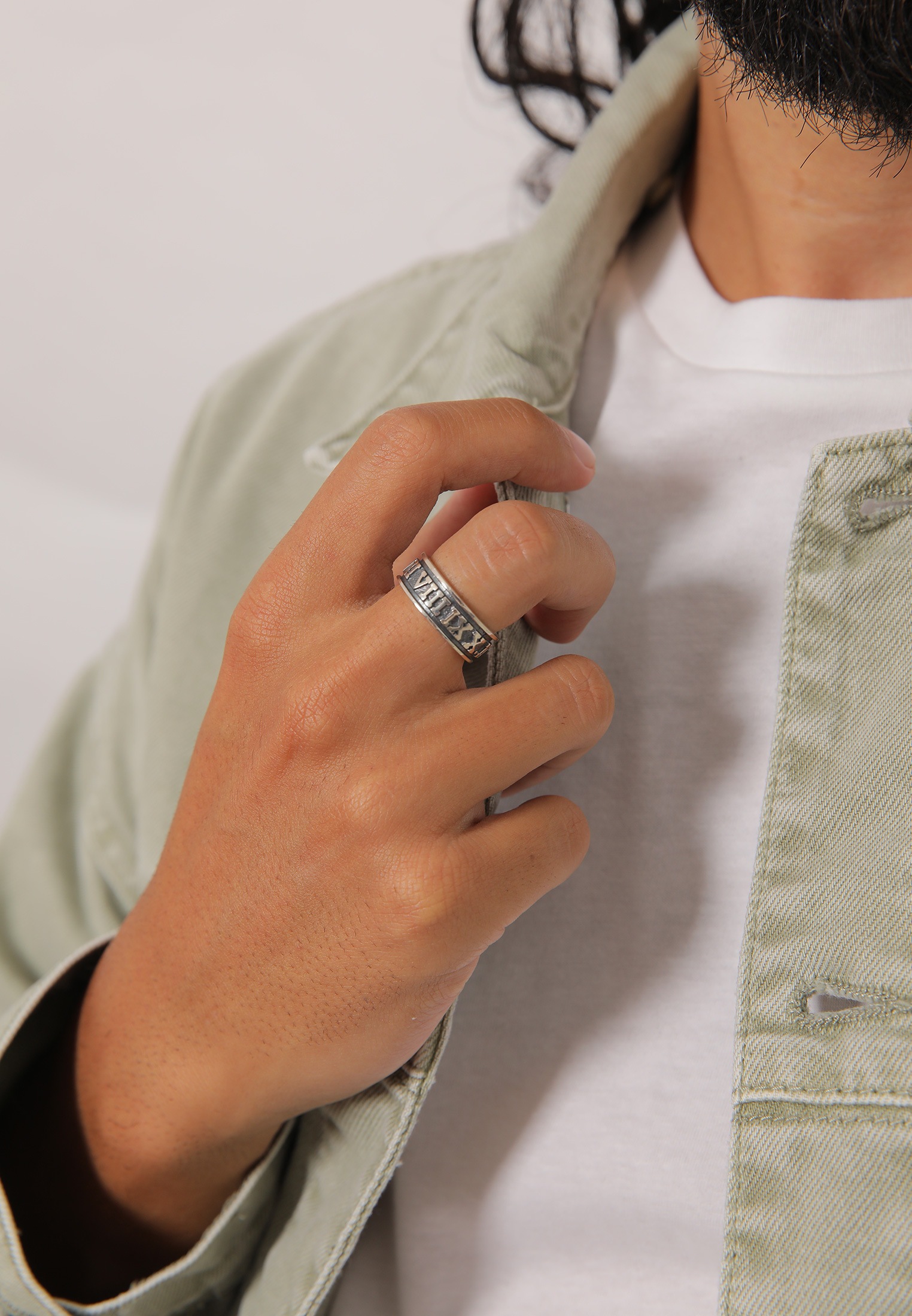 Kuzzoi Silberring »Ring Herren Bandring Römische Zahlen 925 Silber«