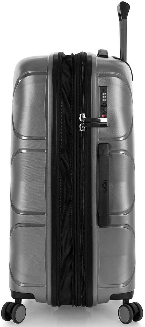 Heys Hartschalen-Trolley »Milos grau, 66 cm«, 4 Rollen, Hartschalen-Koffer Koffer mittel groß TSA Schloss Volumenerweiterung