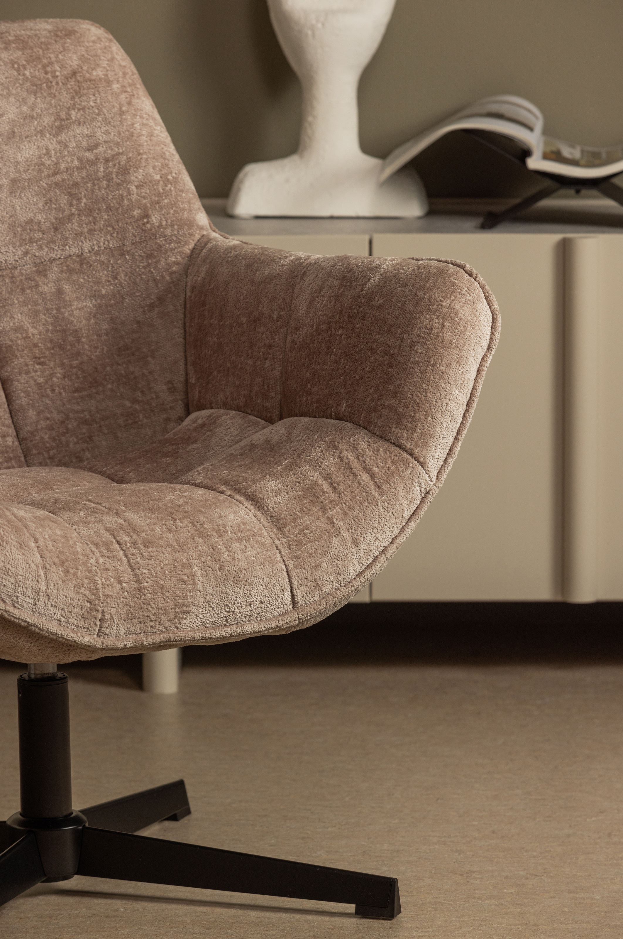 WOOOD Drehsessel »Wibo«, mit Chenille-Stoff, Breite 71 cm