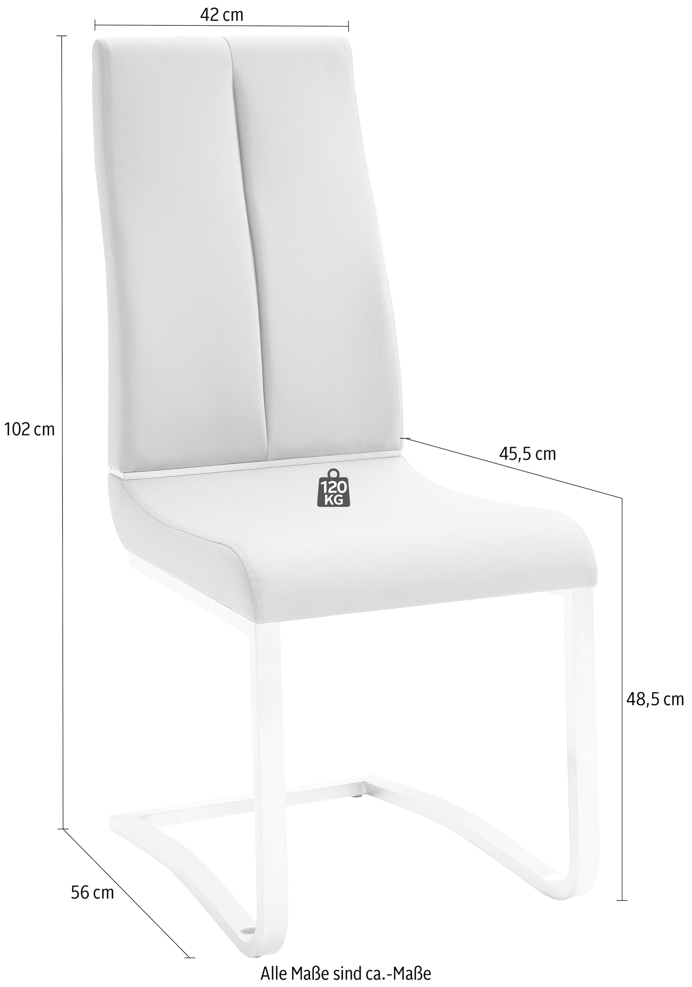 furniture Raten MCA kaufen Stuhl Kg belastbar (Set), bis Freischwinger »Pescara«, Kunstleder, auf St., 2 120