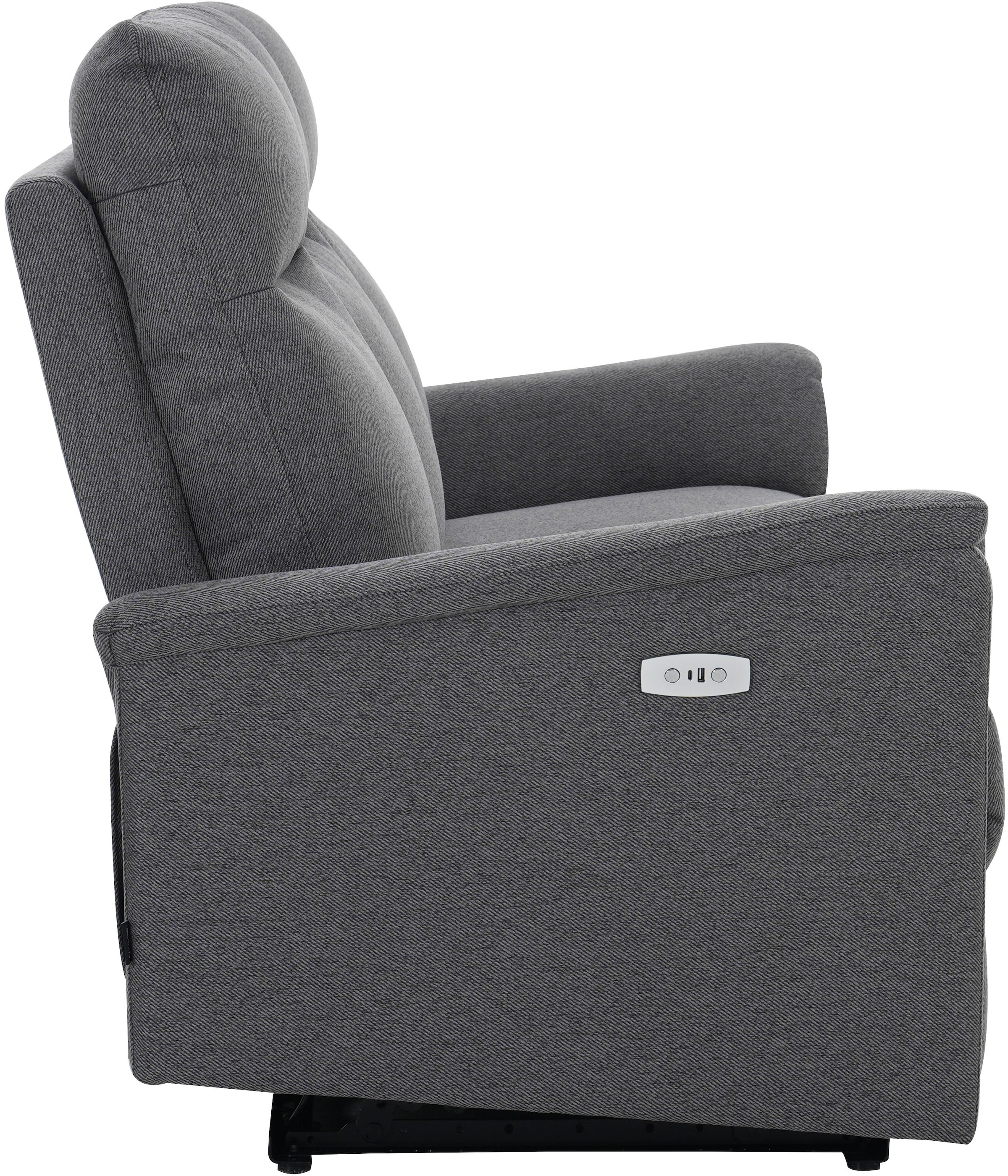 Home affaire 3-Sitzer »FINNARA, 3-Sitzer,elelektrische Relaxfunktion in 2 Sitzen, USB A/C« Liegefunktion 105°-135°, Federkern,