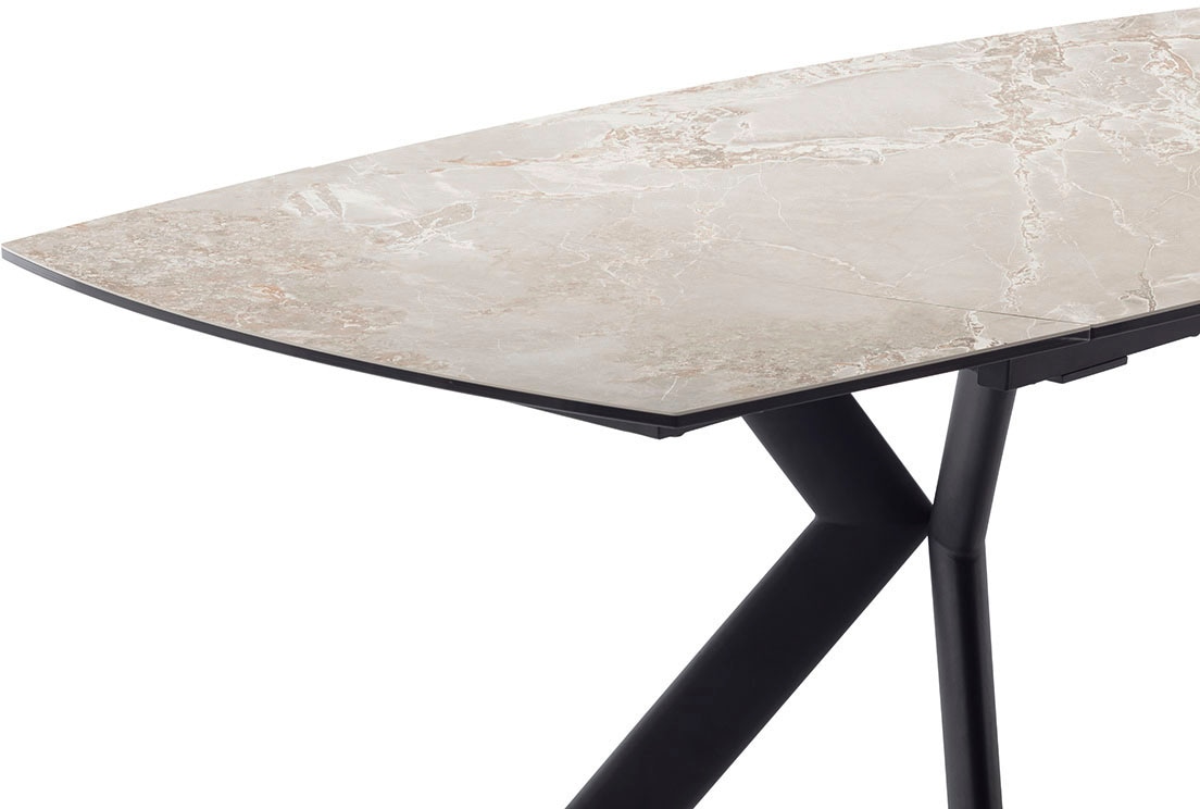 MCA furniture Esstisch »OSSANA Vierfußtisch 180-260 cm«, (Einzelstück), Keramik,Metall,Stirnauszug,ausziehbar,Tischplatte 13 mm,8-10 Personen