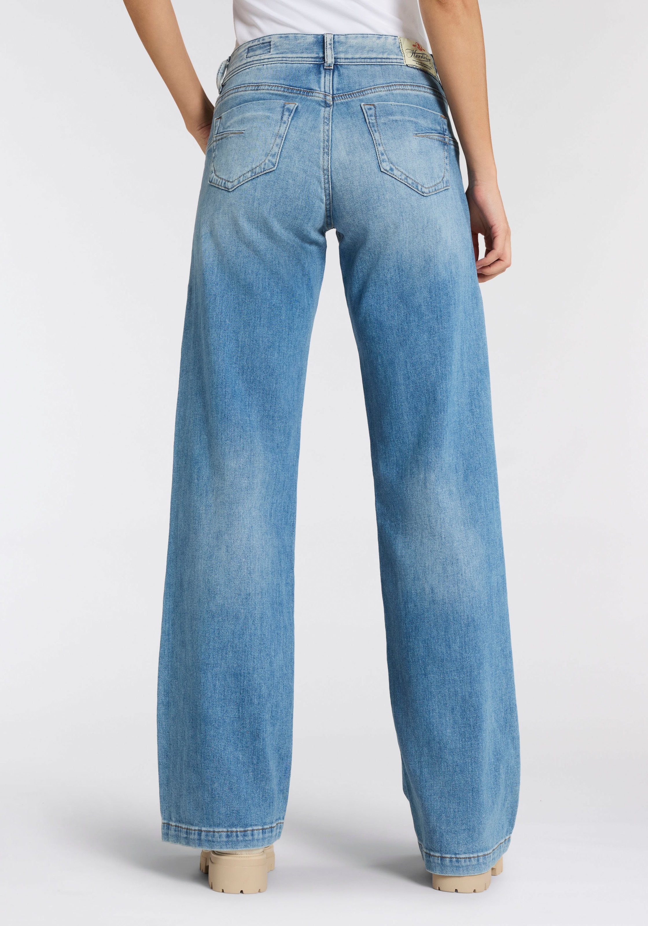 Herrlicher »Edna Denim Stretch« mit weitem Bein, Flared Fit