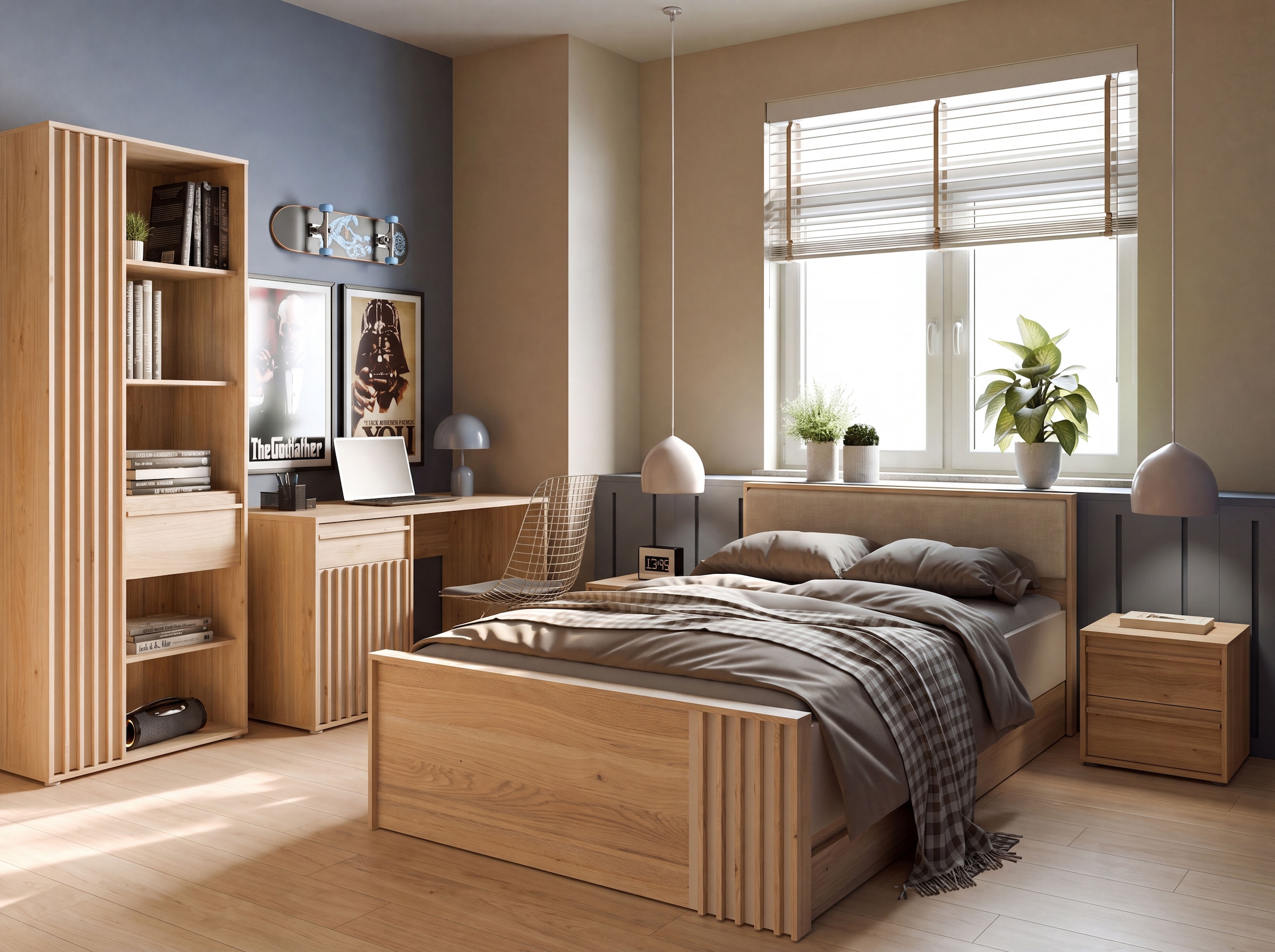FORTE Bett »Bett mit Stauraum 2 SK, Kopfteil gepolstert« B/H/T 130/84/213 cm, in 2 Farben erhältlich