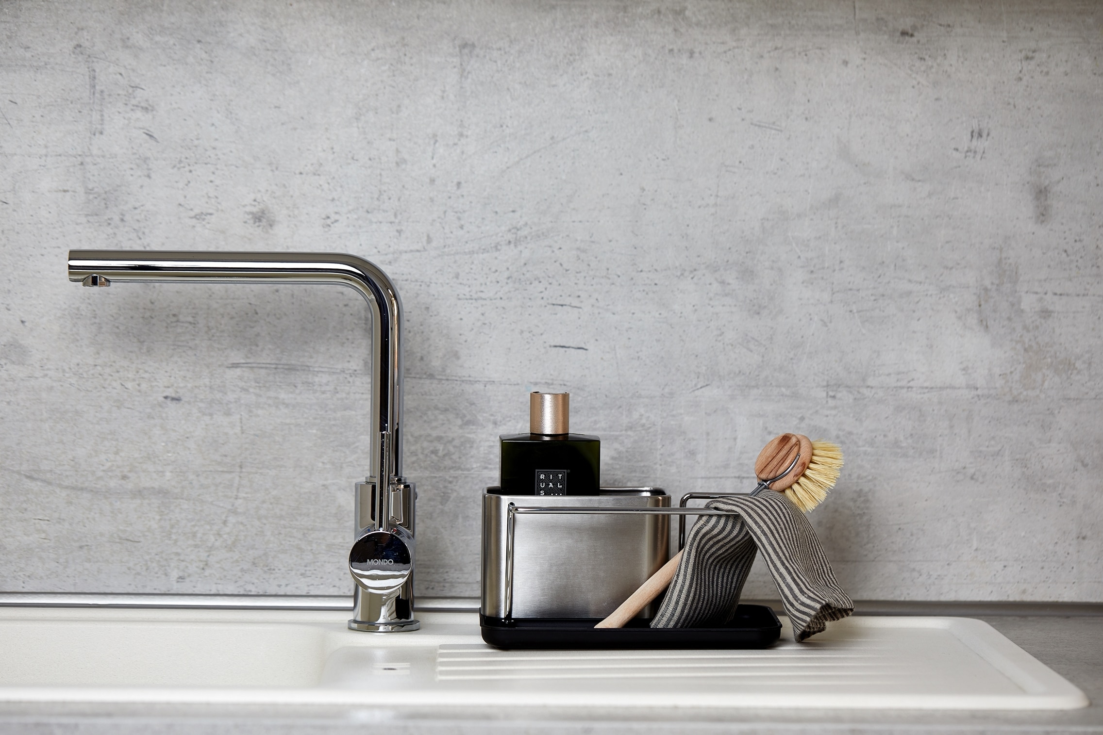 WENKO Geschirrständer »Modell Orio« Spülbecken-Organizer aus rostfreiem Edelstahl, für Spülutensilien