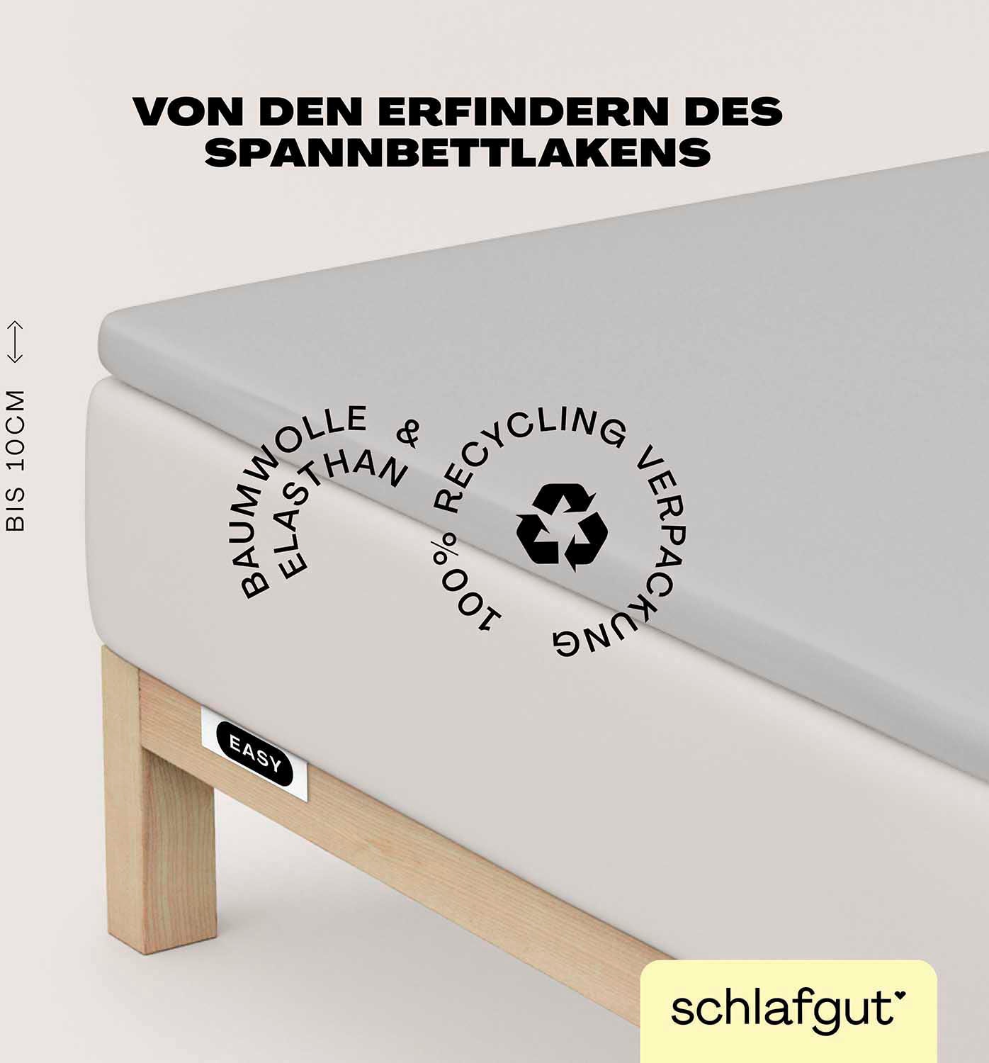 Schlafgut Spannbettlaken »EASY Jersey Elasthan Topper« MADE IN GREEN by OEKO-TEX®