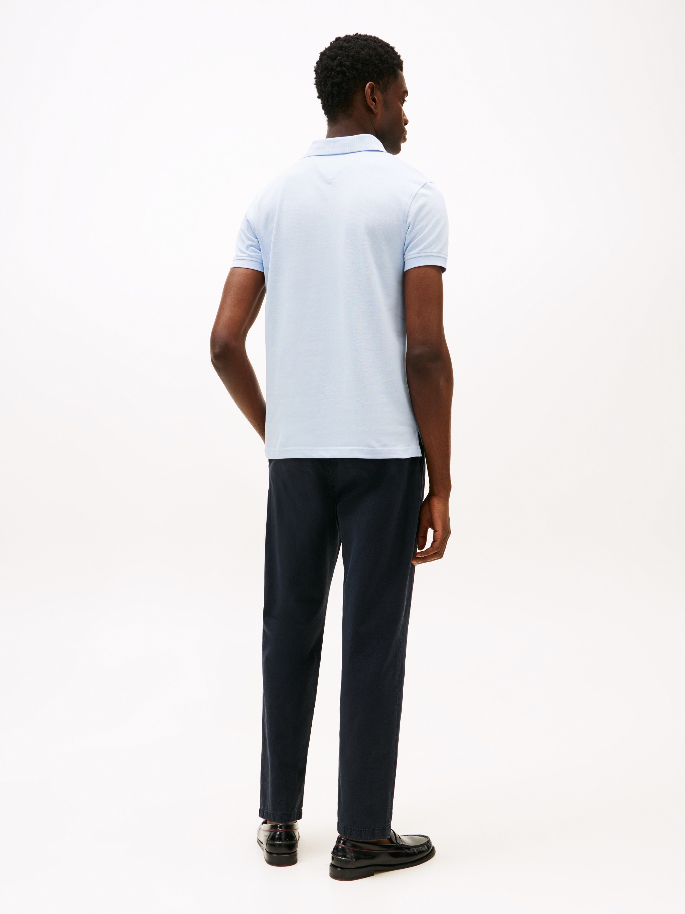 Tommy Hilfiger Poloshirt »1985 SLIM POLO mit Piqué-Struktur und Stickerei« meliert, casual, slim fit, Baumwollmix, Polokragen