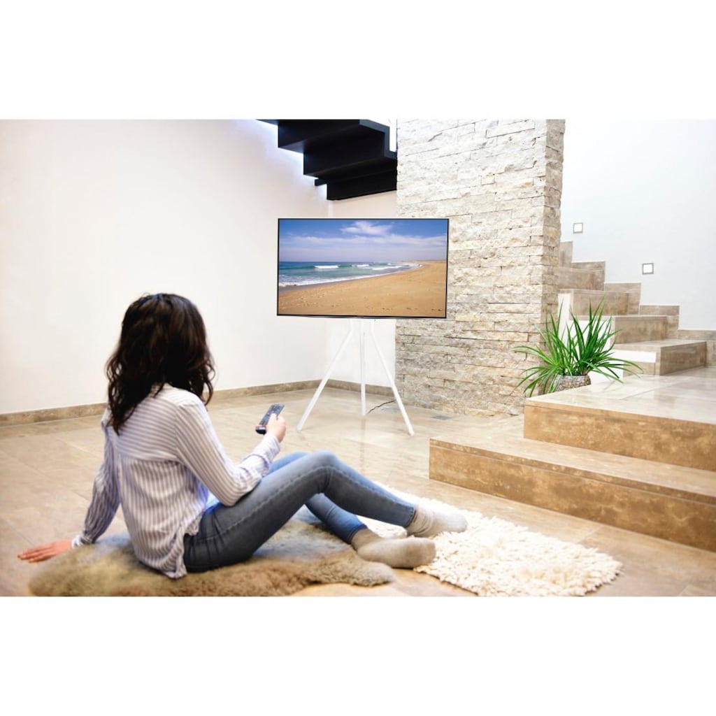 Hama TV-Standfuß »TV Stand "Staffelei-Design", 191 cm (75“), Weiß«