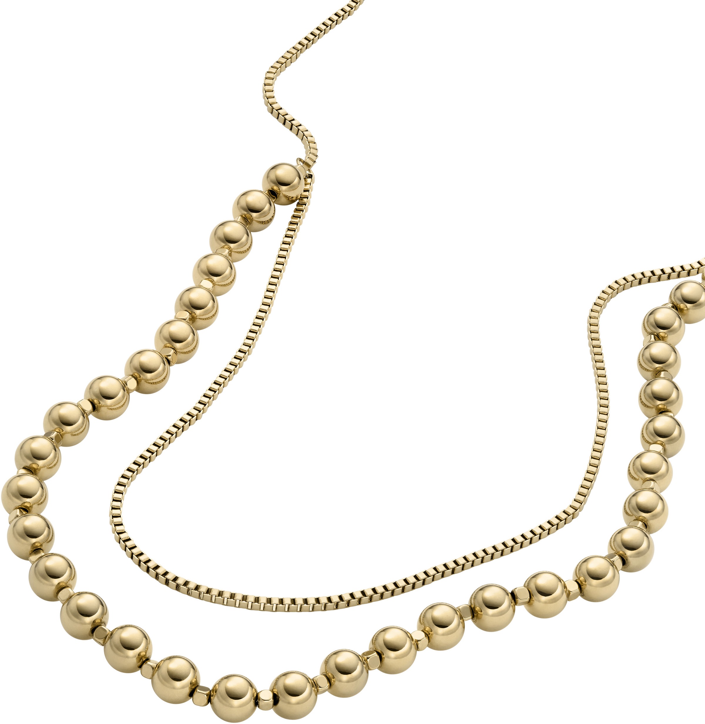 Fossil Kette ohne Anhänger »Schmuck Geschenk Edelstahl Metall All Stacked Up Bead, JA7248710«