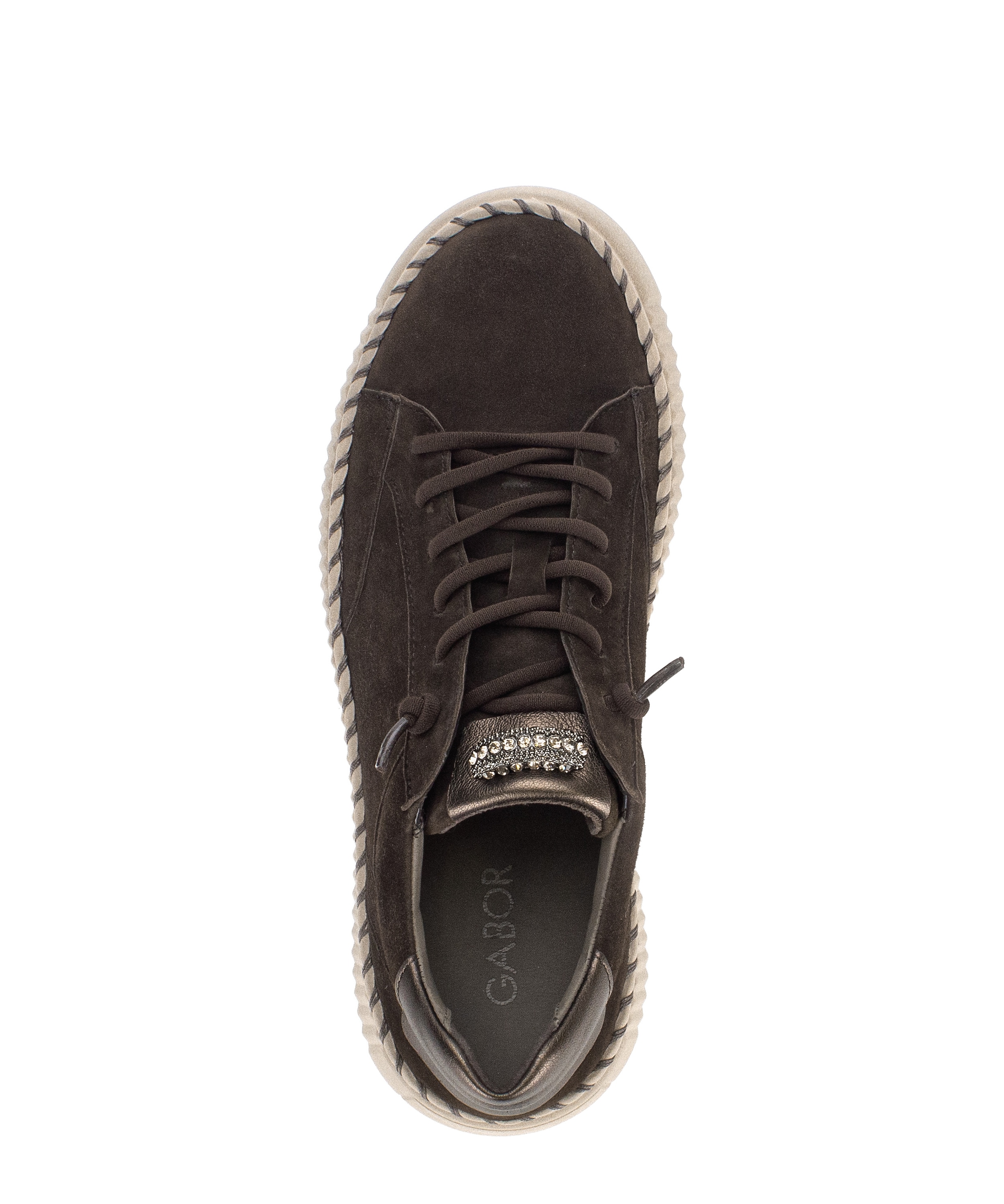 Gabor Slip-On Sneaker  Freizeitschuh, Halbschuh, Slipper mit glänzendem Schmuckelement