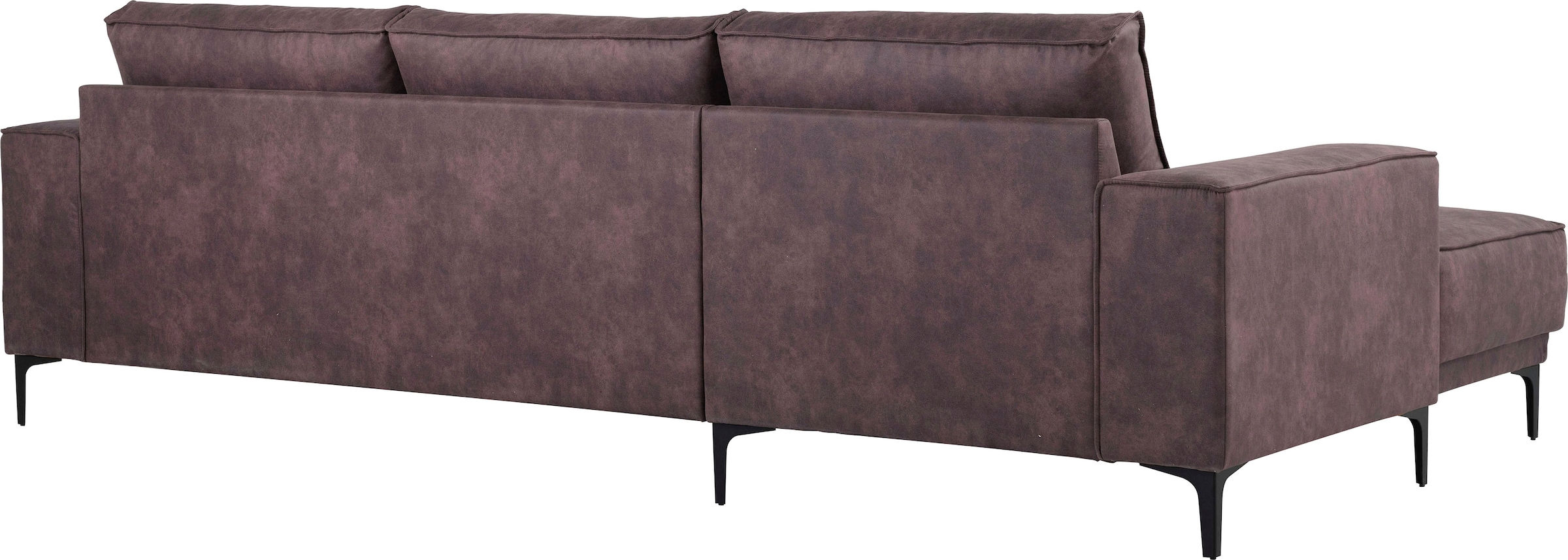 Places of Style Ecksofa »Polsterecke Oland, Struktur, Flachgewebe, Luxus-Microfaser, Boucle«, L-Form, 280 cm, Wellenunterfederung, Skandi-Design, Metallfüße