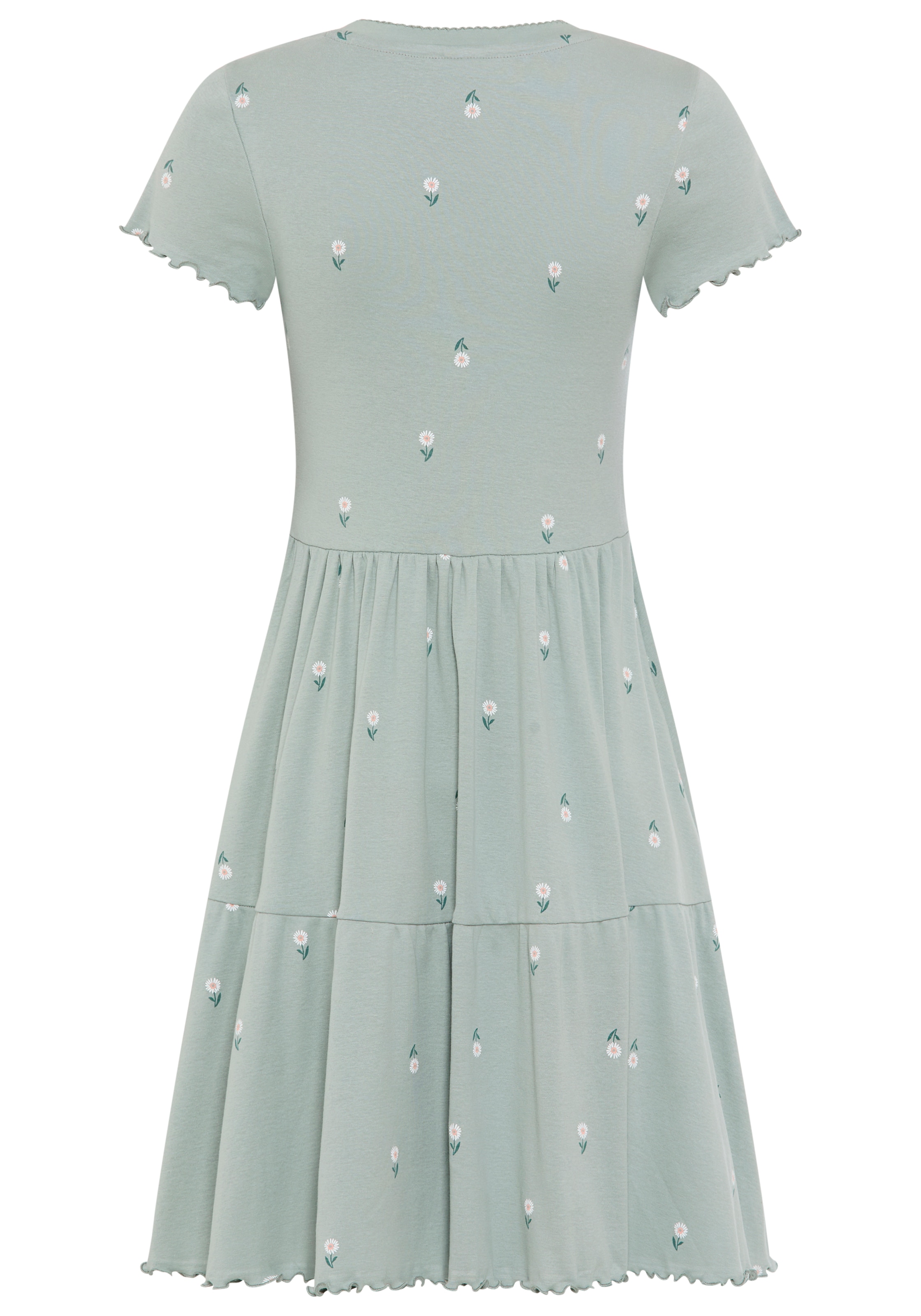 KangaROOS Jerseykleid mit Volants, für Casualmode und Streetwear, aus Baumwolle, Kurzarm