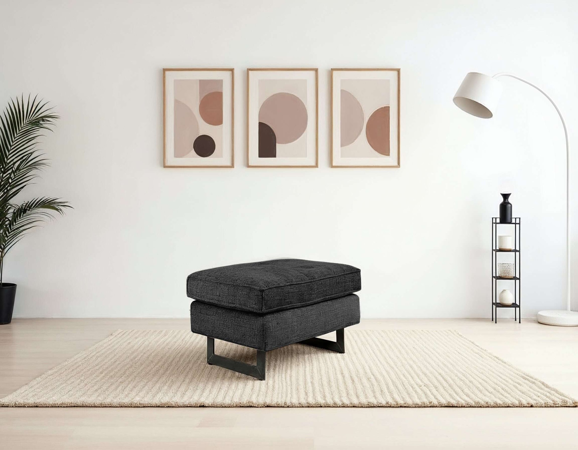 PLACES OF STYLE Polsterhocker »Pinto« mit Keder, Metallfüßen und auch in Cord Bezug erhältlich