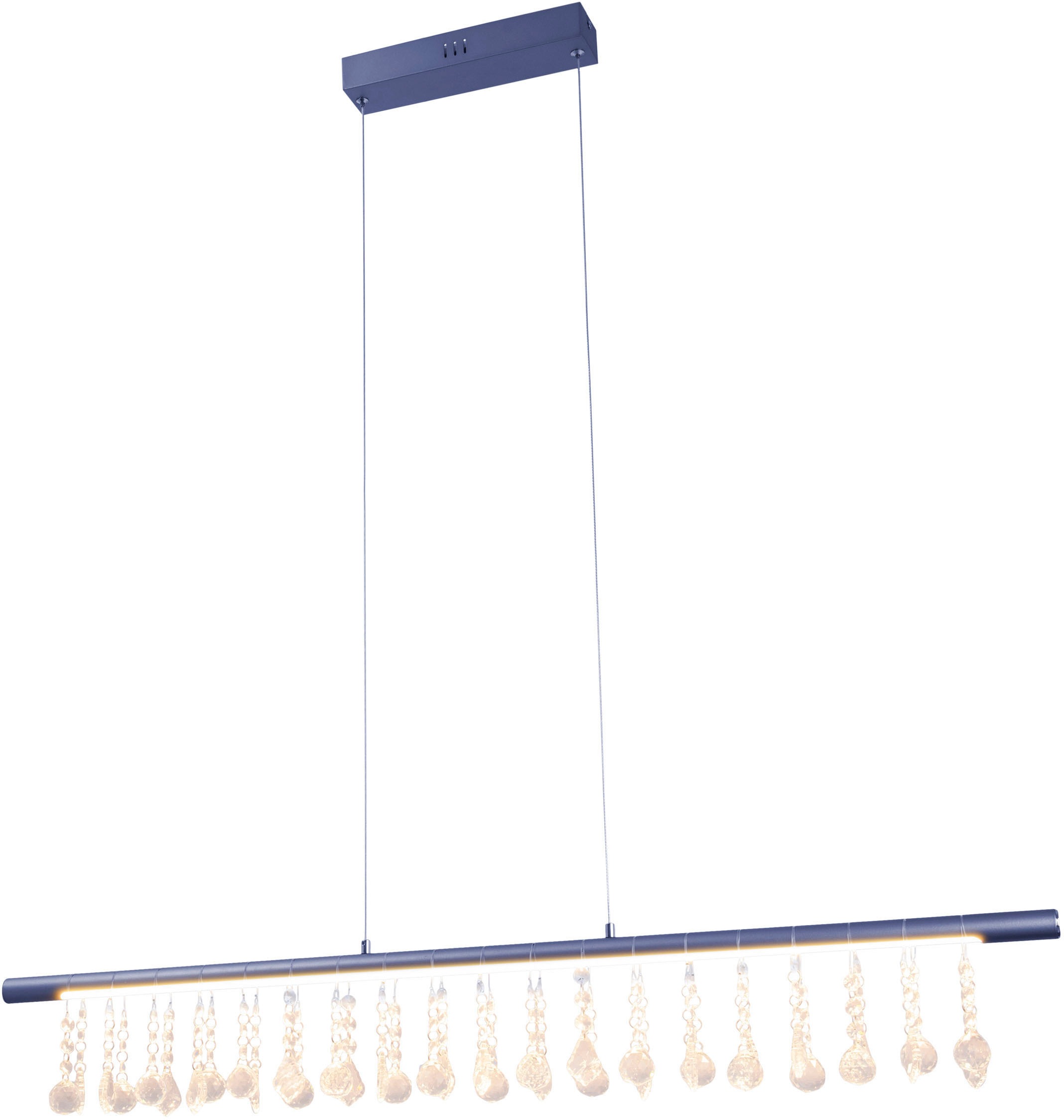 näve LED Pendelleuchte »Nobilis«, 1 flammig, Leuchtmittel LED-Modul | LED fest integriert, Hängeleuchte, dimmbar, warmweiß, L: 100cm, grau