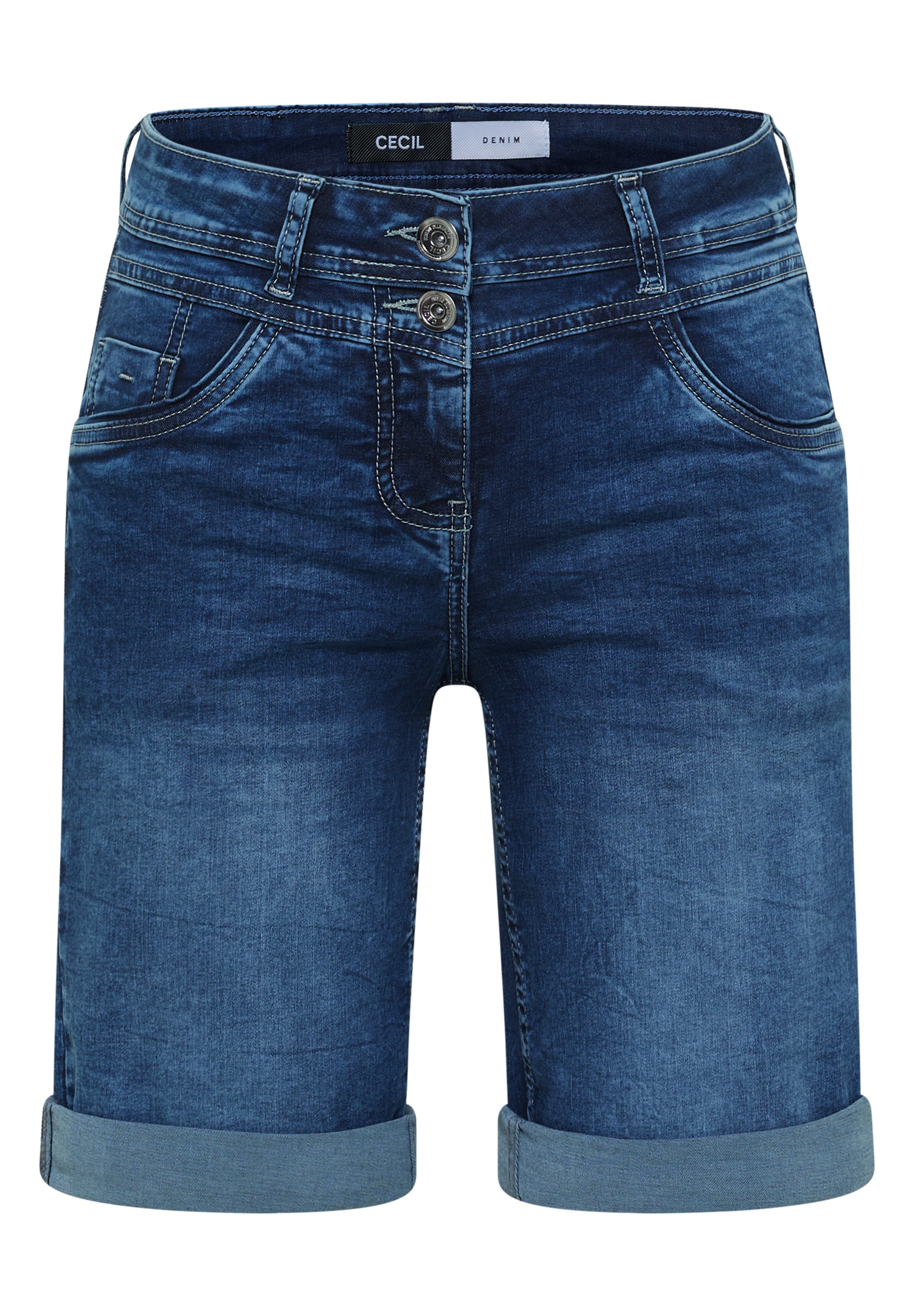 Cecil Jeansshorts »Style Scarlett« Turn-Up-Detail, Casual Fit, 5-Pocket-Style
