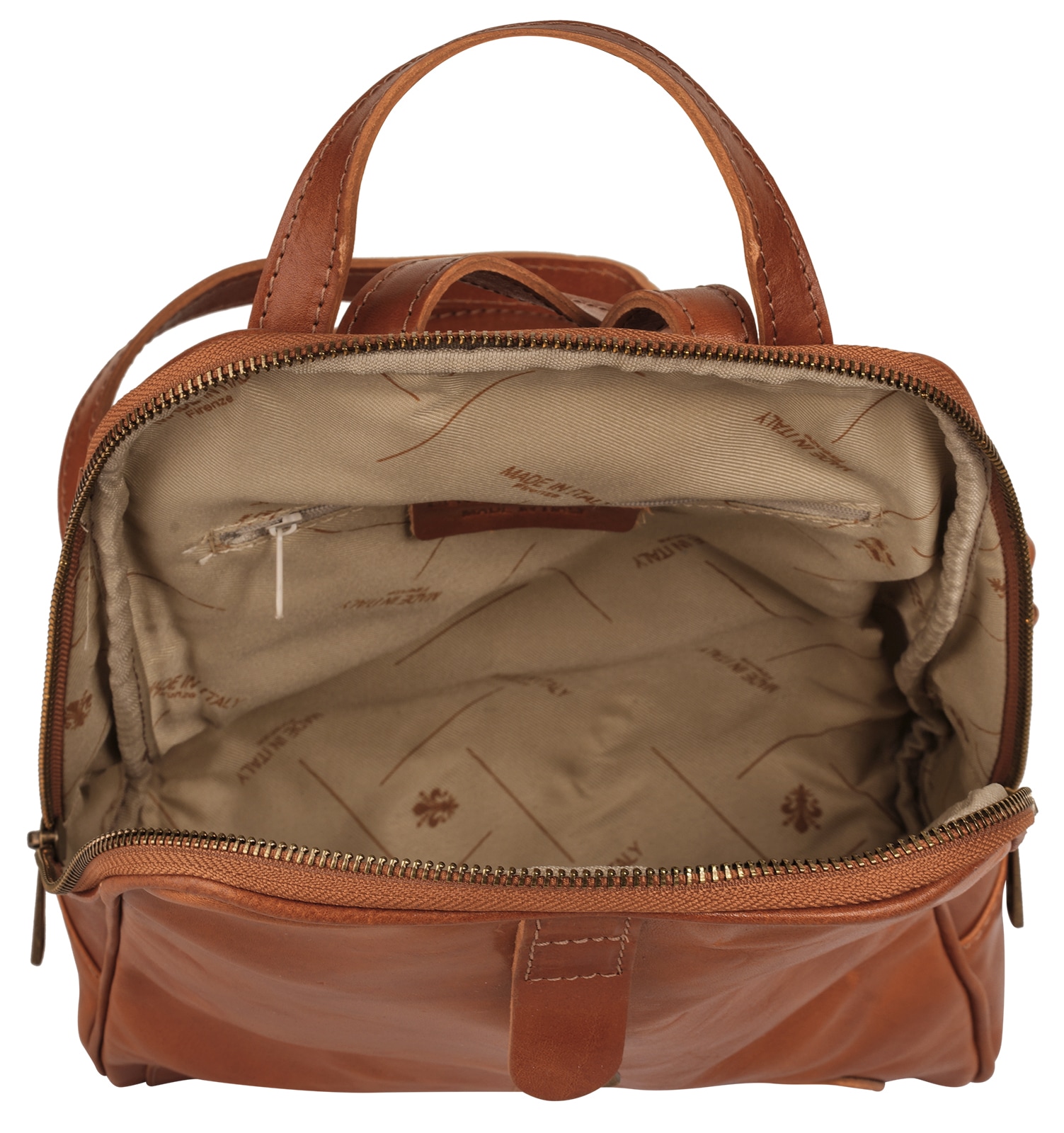 Piké Tagesrucksack, echt Leder, Made in Italy