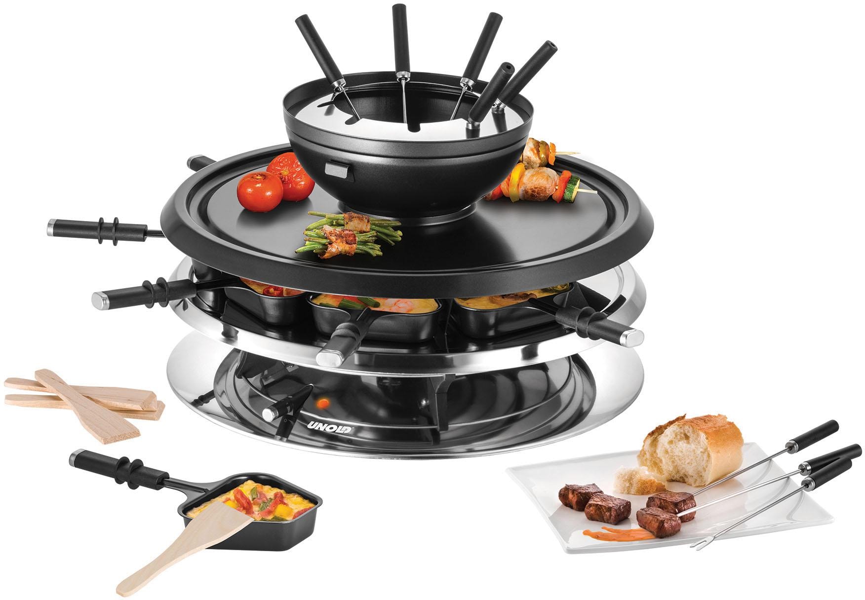 Unold Raclette und Fondue-Set »Multi 4 in 1 - 48726«, 8 St. Raclettepfännchen, 1300 W kaufen