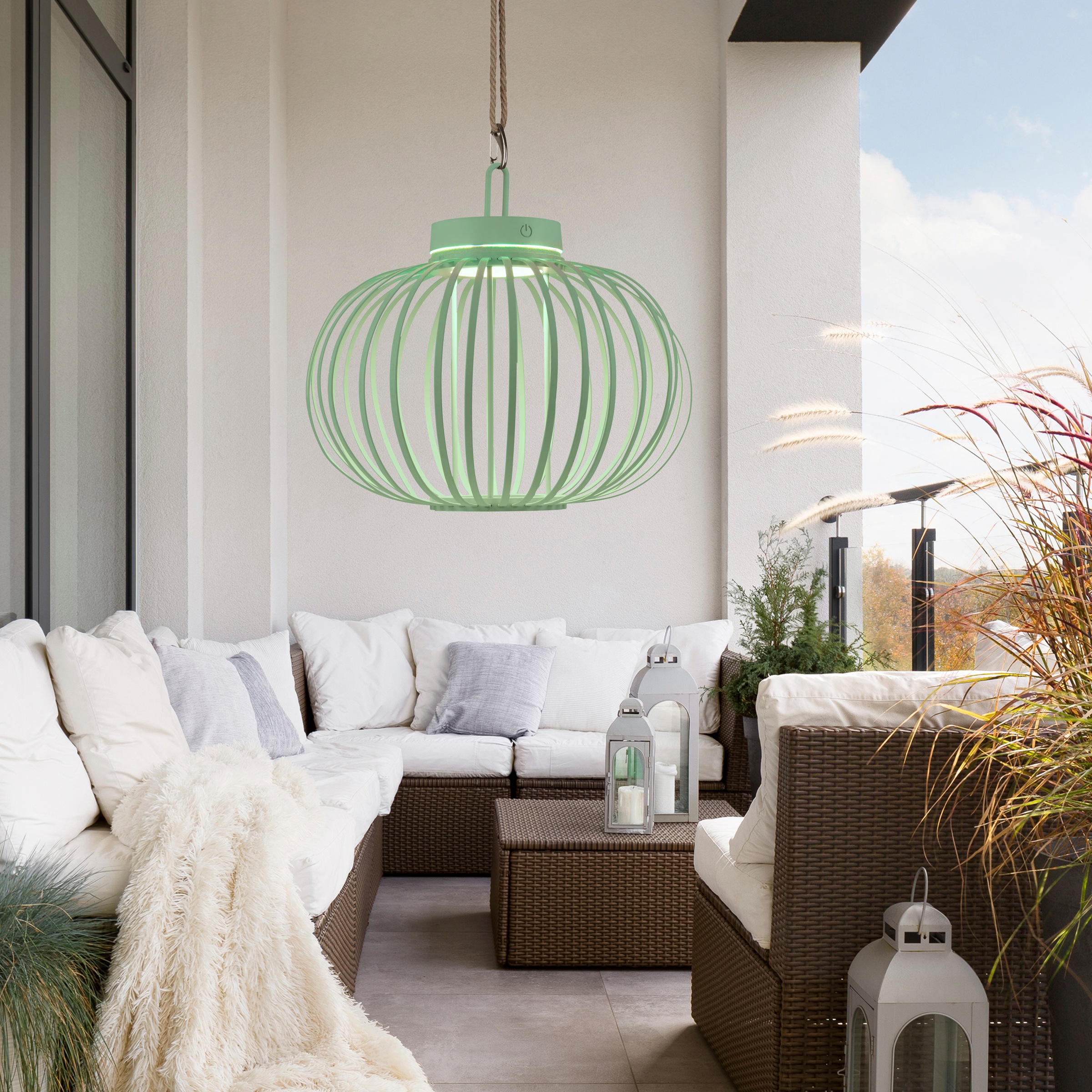 JUST LIGHT Pendelleuchte »AKUBA«, 1 flammig, Leuchtmittel LED-Modul | LED fest integriert, Akkuleuchte