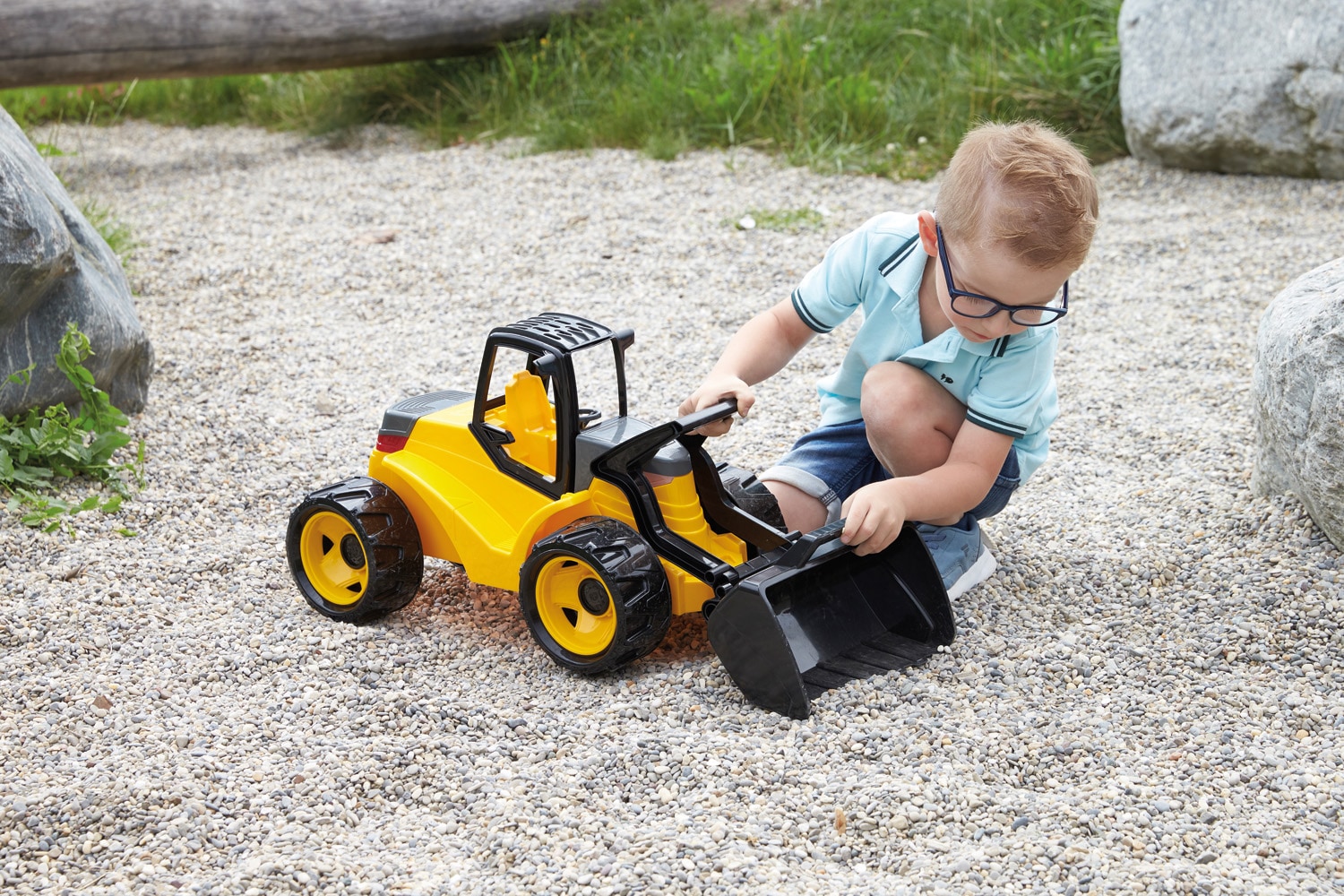 Lena® Spielzeug-Radlader »Giga Trucks, Aufsitz-Schaufellader Pro«, Made in Europe