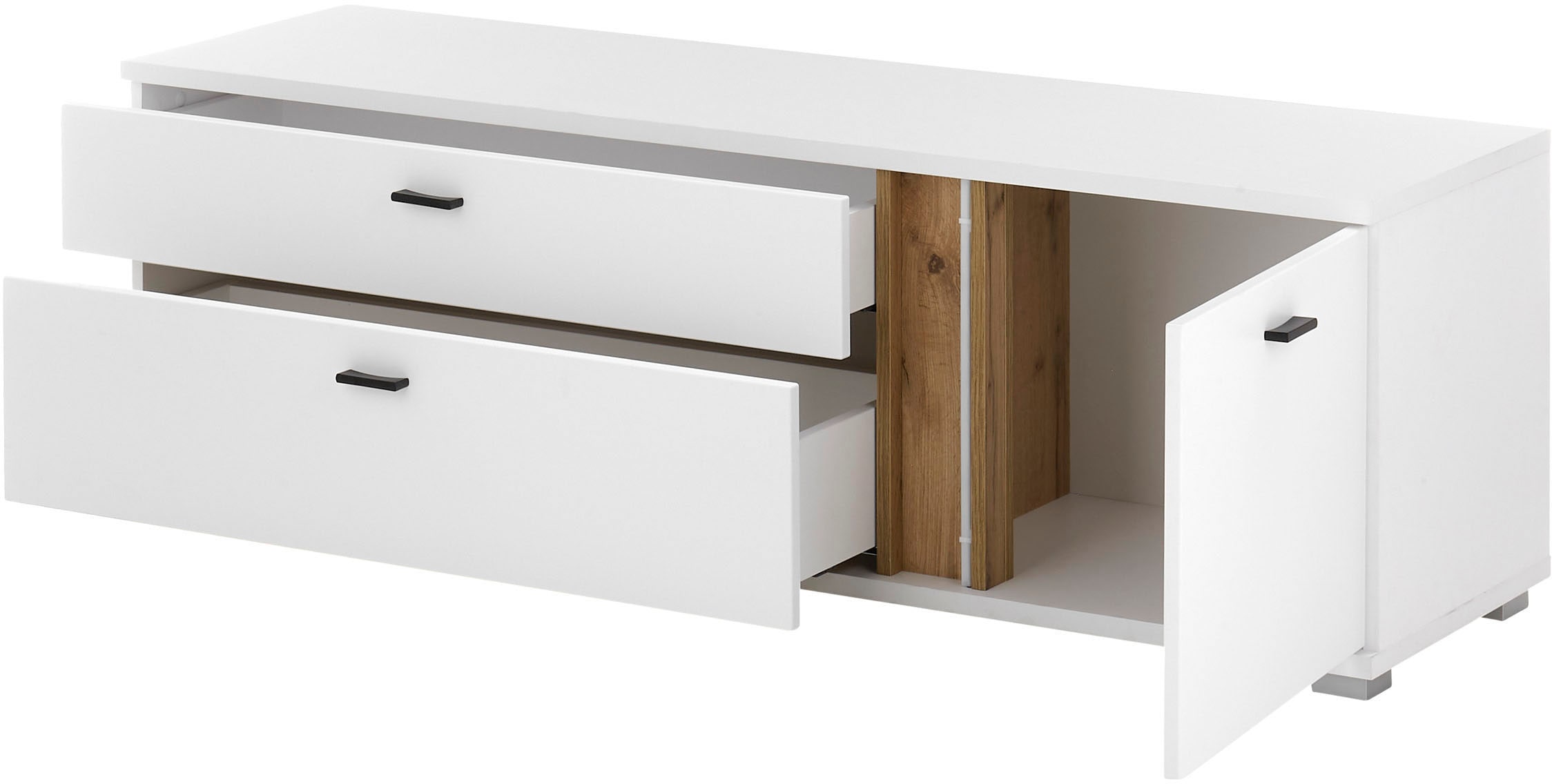 INOSIGN Lowboard »LONG ISLAND«, (1 St.), in moderner Trendfarbe,inklusive senkrechter Beleuchtung,Breite 150 cm