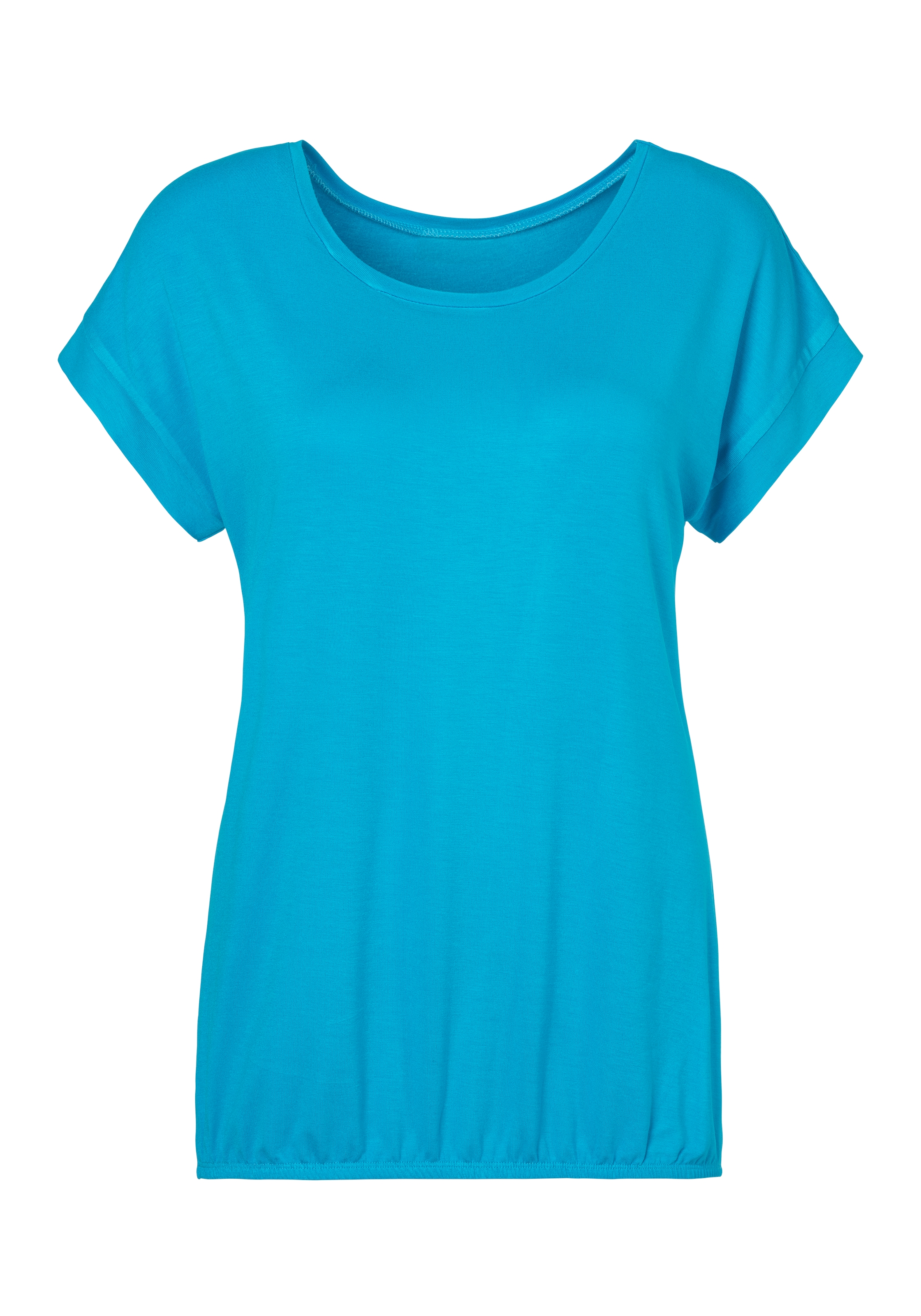 Vivance Kurzarmshirt »mit Gummizug im Bund« Sommershirt aus weichem  Viskose-Stretch