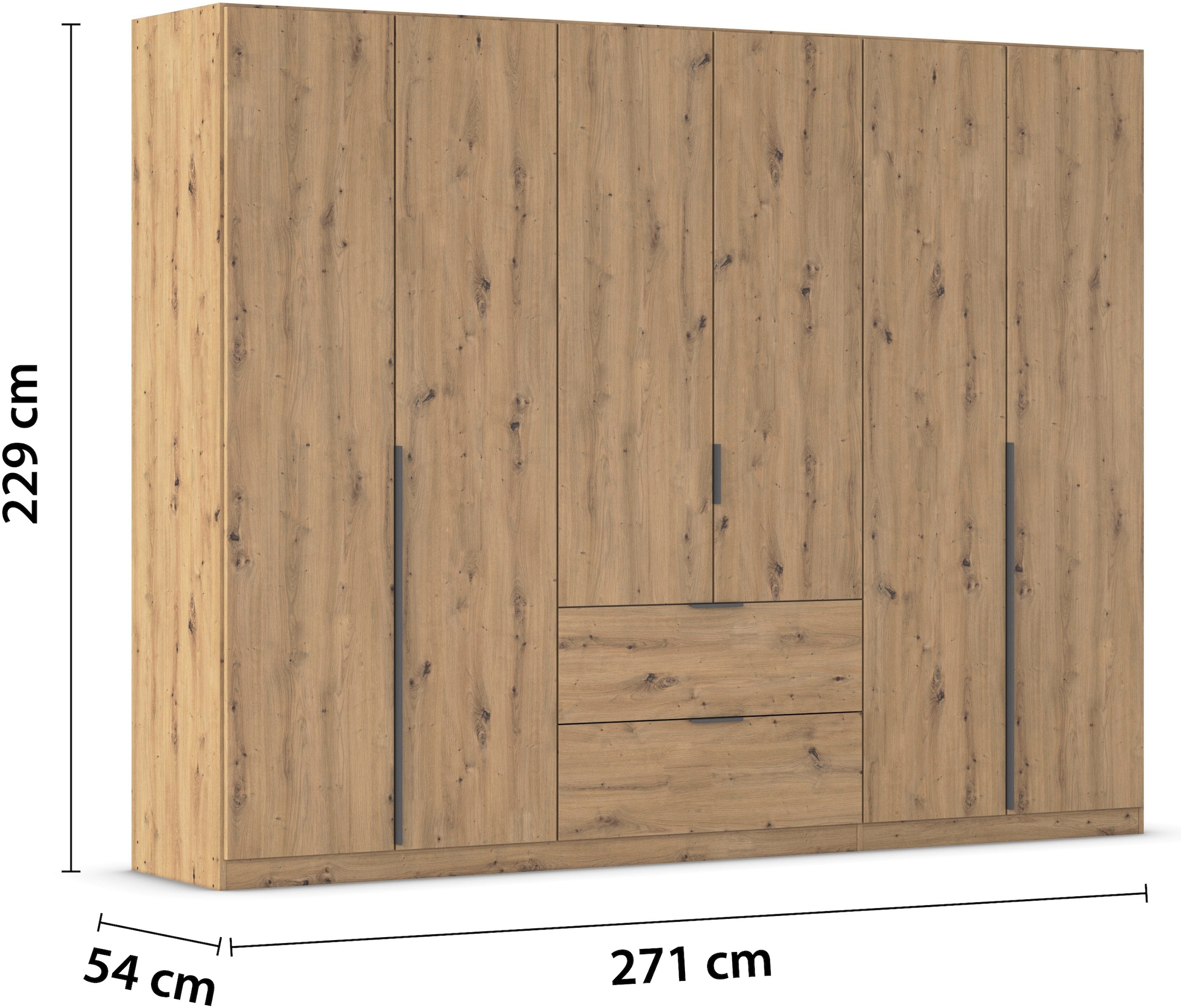 rauch Drehtürenschrank »Kleiderschrank Schrank Garderobe AGORDO mit Dekor- oder Hochglanzfront«, (in zwei Griff-Farben mit Dekor- oder Hochglanzfront), mit Außenschubkästen, in 6 Breiten und 2 Höhen MADE IN GERMANY